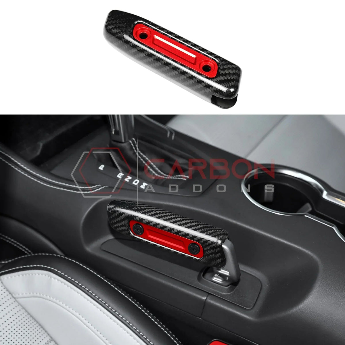Direct Replacement Carbon Fiber Handbrake Handle for 2024+ Ford Mustang