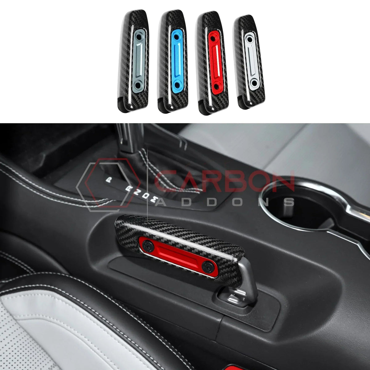 Direct Replacement Carbon Fiber Handbrake Handle for 2024+ Ford Mustang