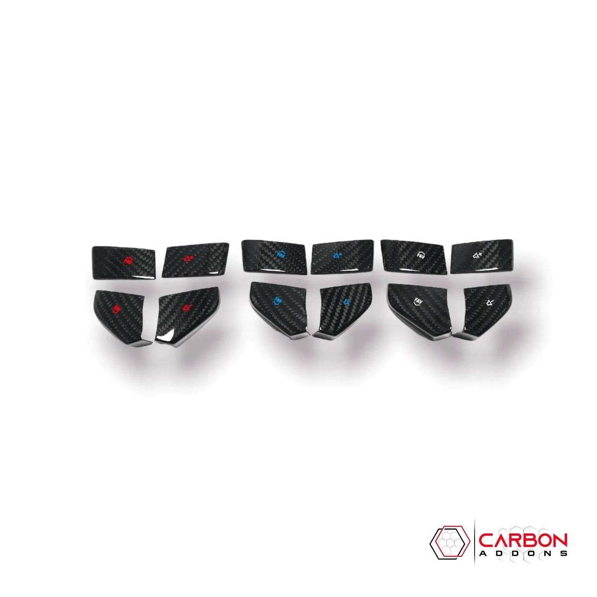 C8 Corvette Real Carbon Fiber Steering Wheel Volume Button Covers | Interior Upgrade (2020–2027)