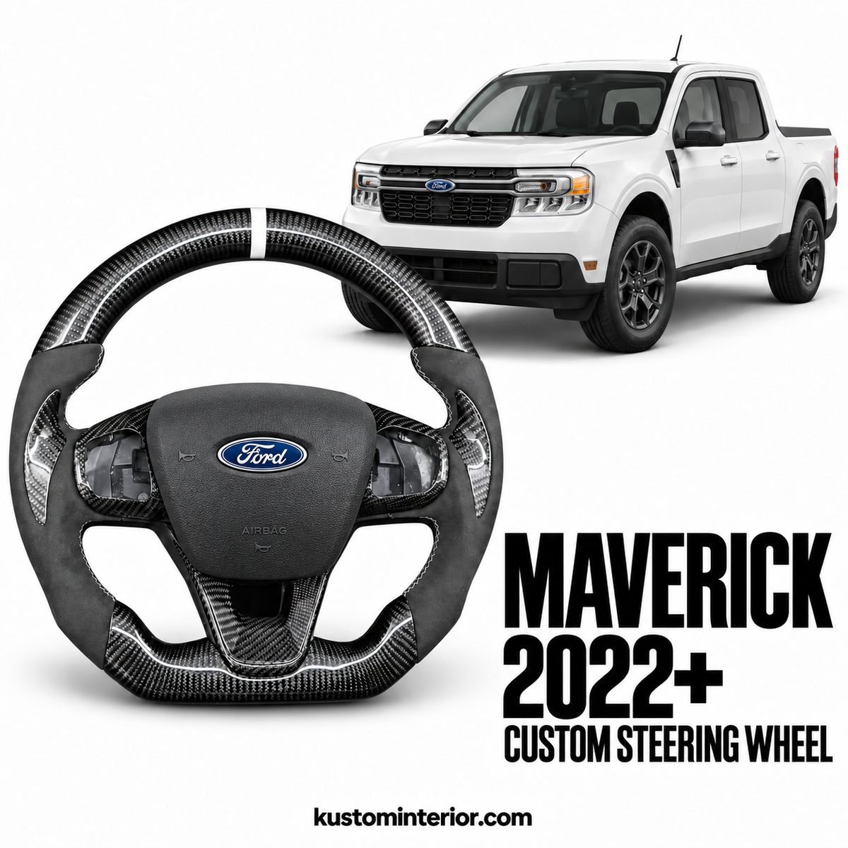Ford Maverick Carbon Fiber Steering Wheel