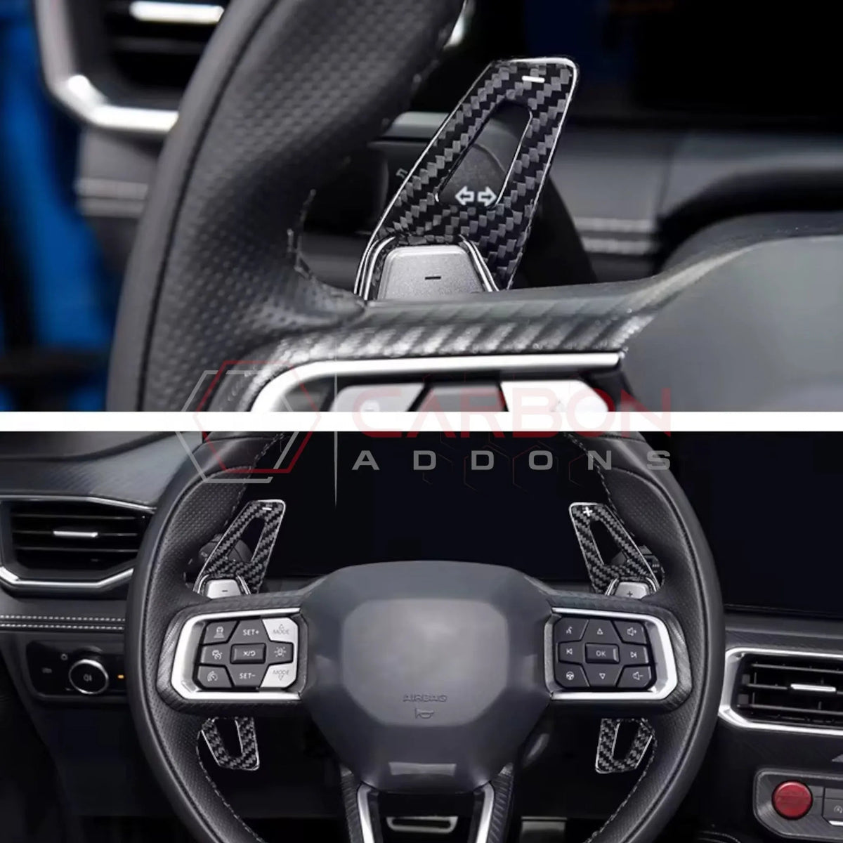 Real Carbon Fiber Paddle Shifter Extensions for 2024+ Ford Mustang