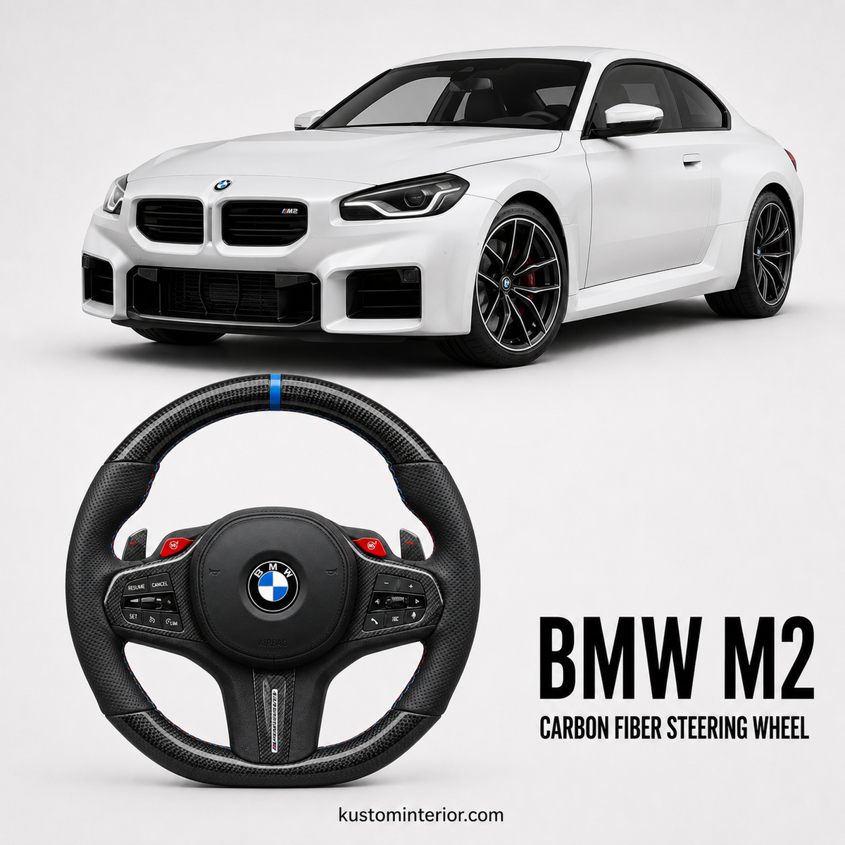 BMW M2 Custom Carbon Fiber Steering Wheel (Custom Order)