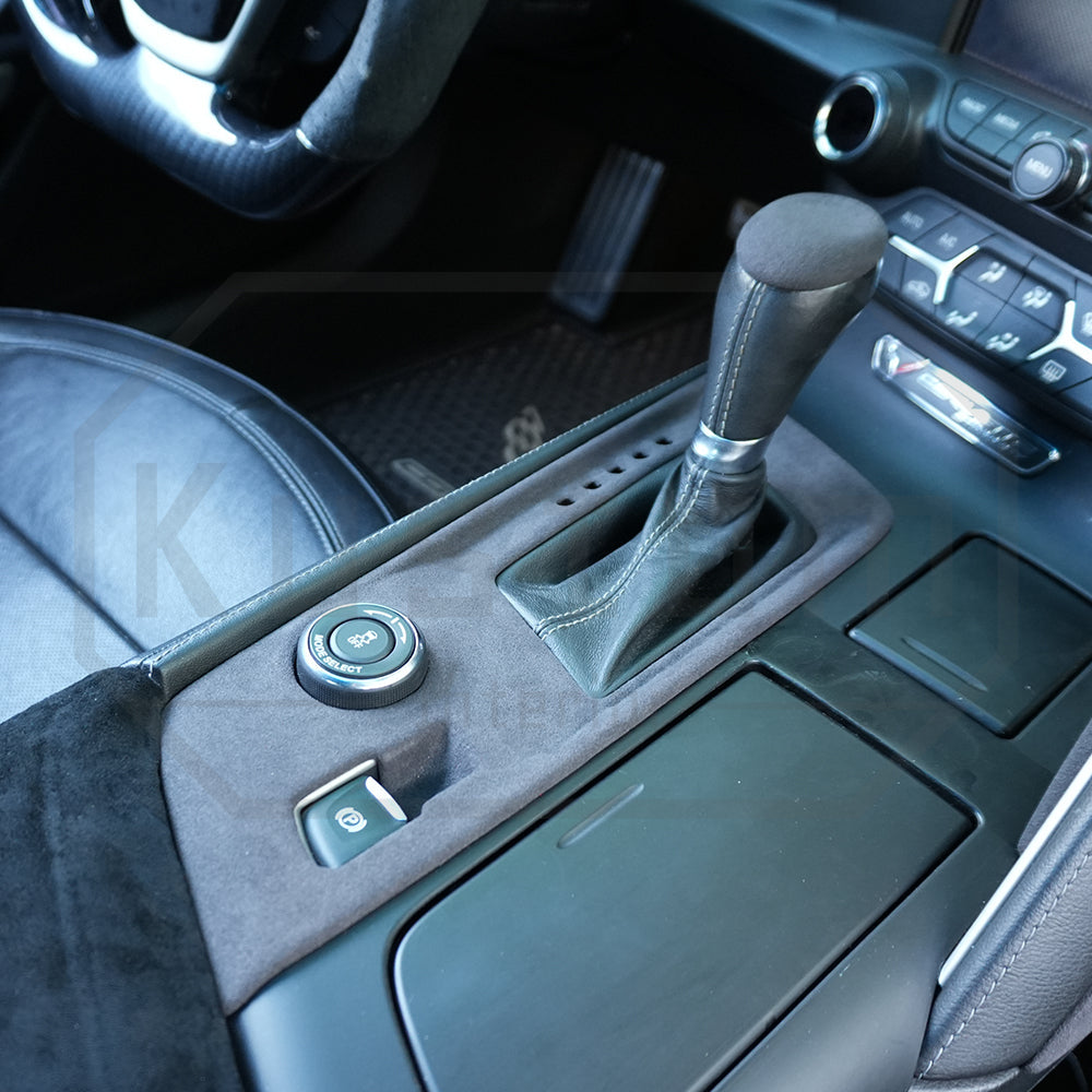 Corvette C7 Suede Leather Center Console Shifter Trim & Shift Knob Head Cover