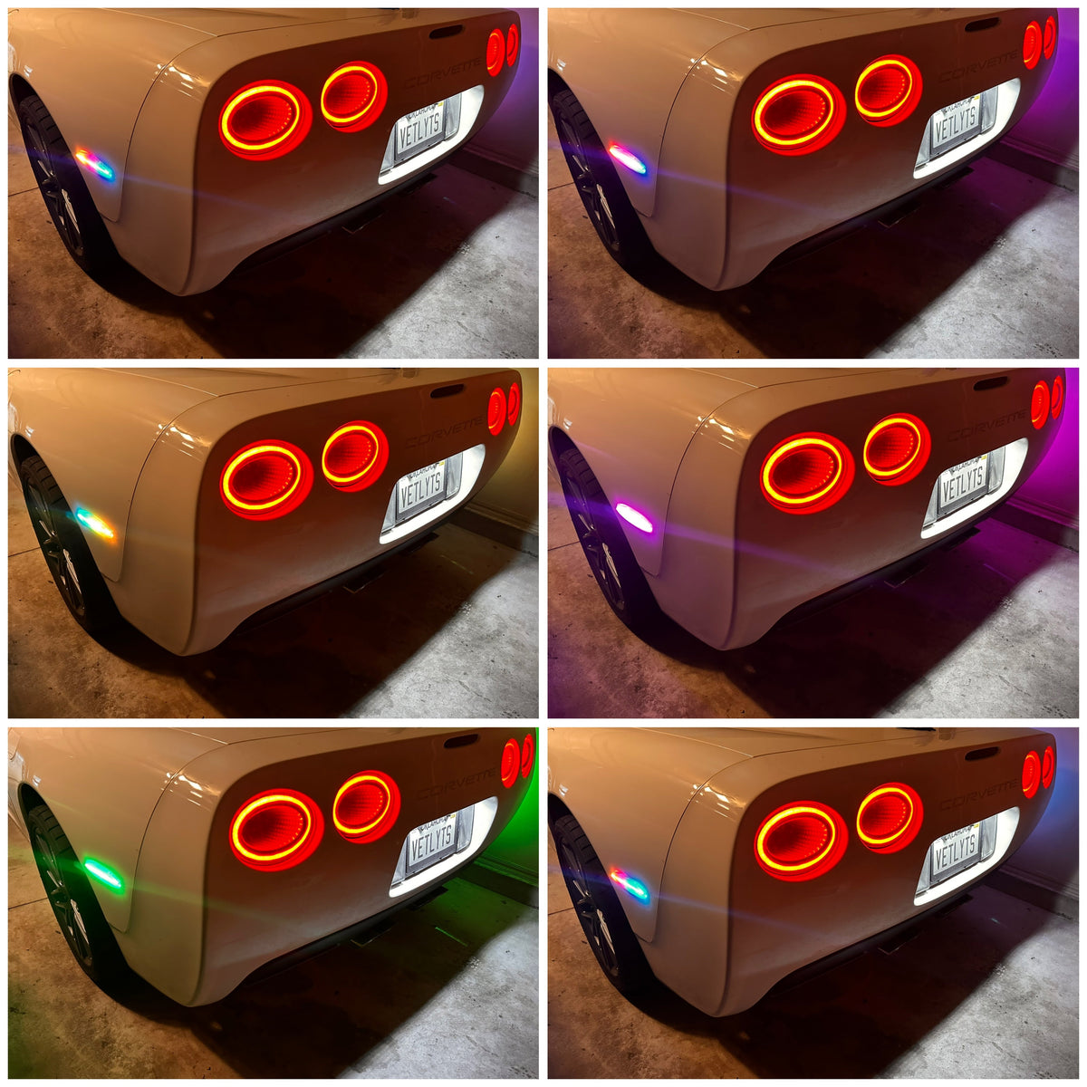 1997-2004 C5 Corvette RGB Laser LED Rear Markers (Color Changing)