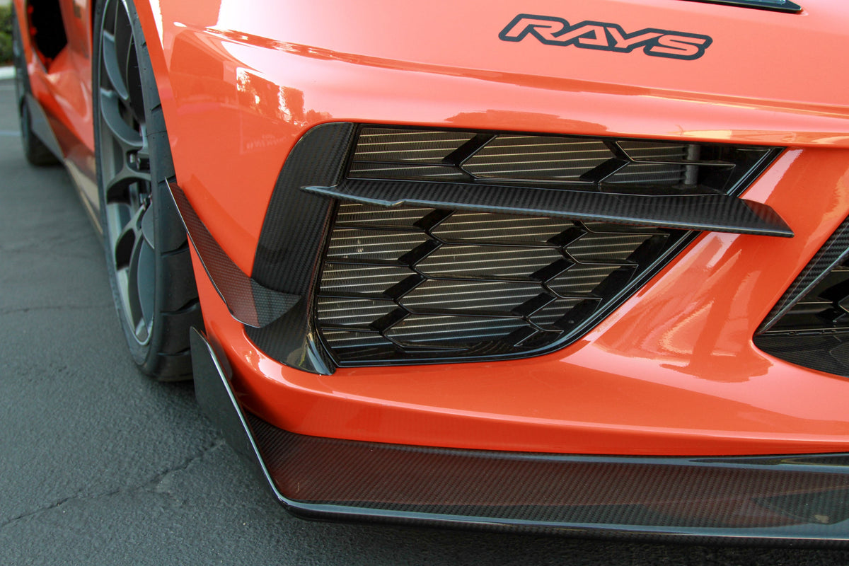 Chevrolet Corvette C8 Carbon Fiber Front Bumper Side Bezels