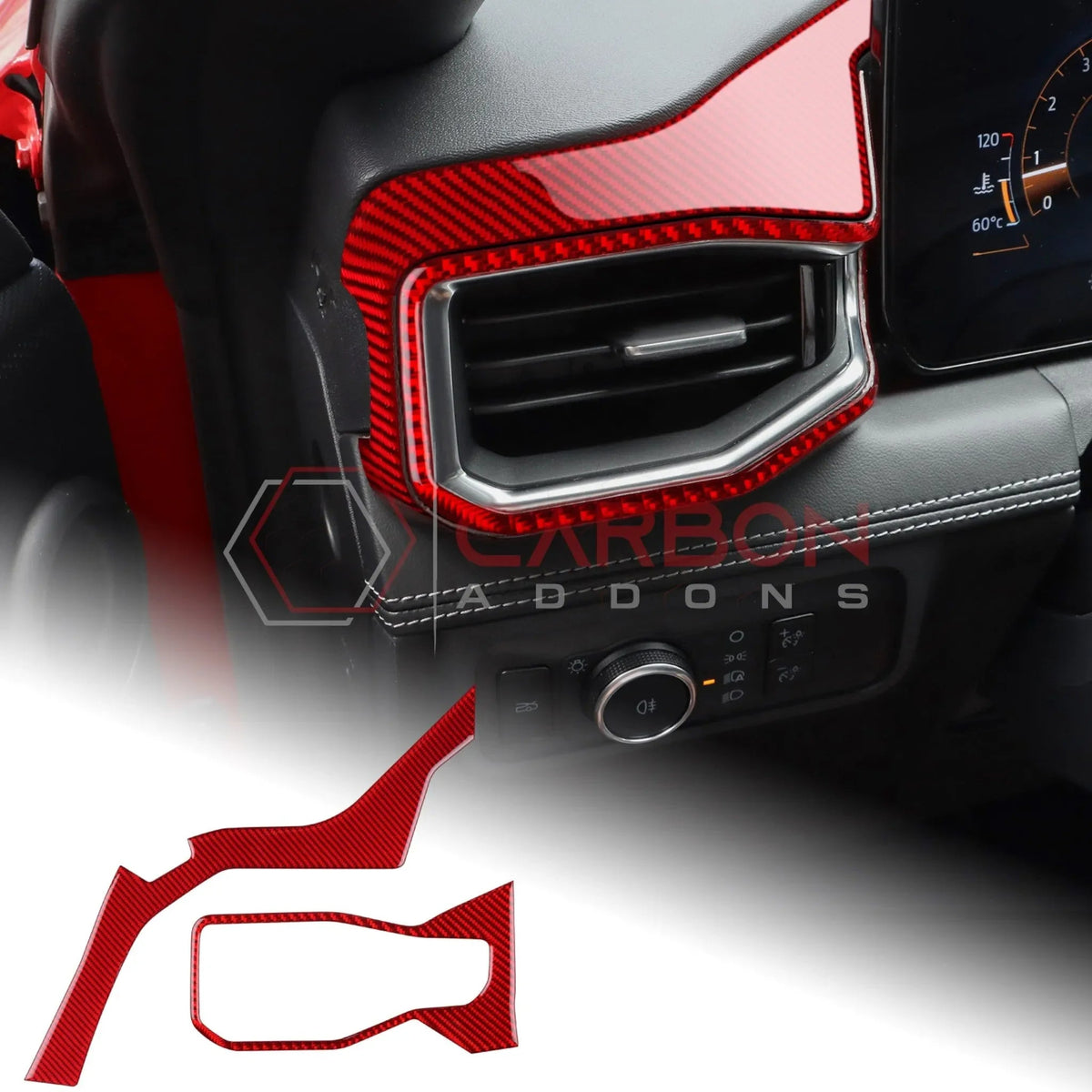 Real Carbon Fiber Driver Side Dashboard Trim Overlays for 2024+ Ford Mustang