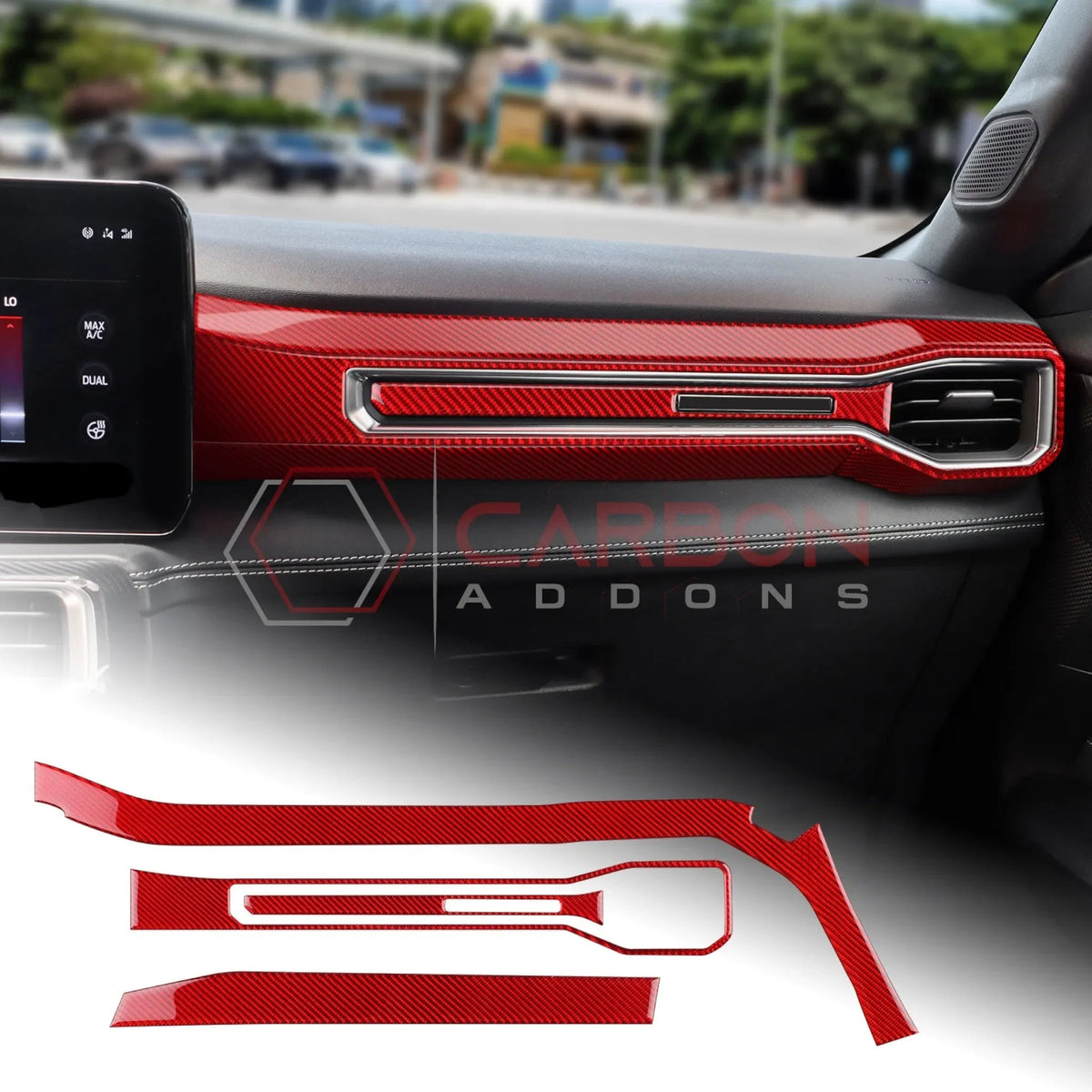 Real Carbon Fiber Passenger Side Dashboard Trim Overlays for 2024+ Ford Mustang