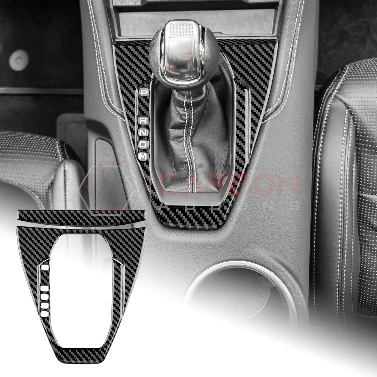 Real Carbon Fiber Gear Shifter Trim Overlay for 2024+ Ford Mustang