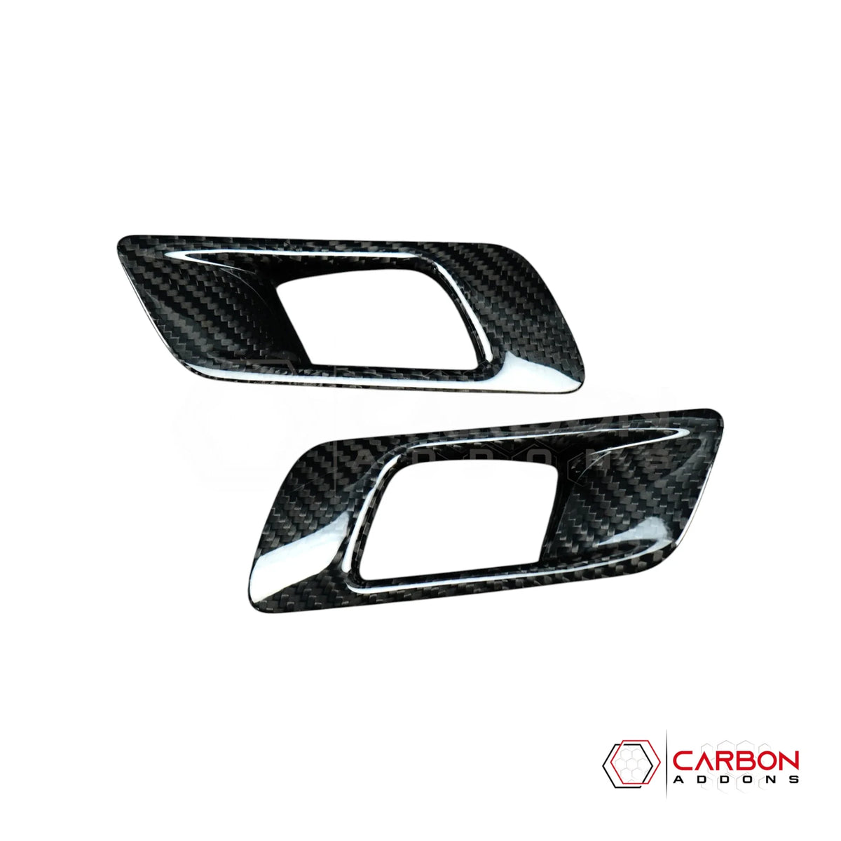 Real Carbon Fiber Interior Door Handle Chrome Delete Covers for 2015-2023 Ford Mustang