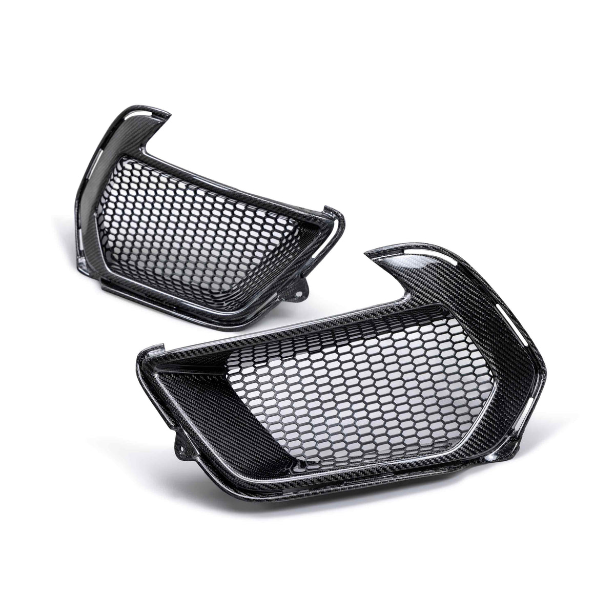 Carbon fiber air duct bezels for 2021-2023 Ford Mustang Mach 1