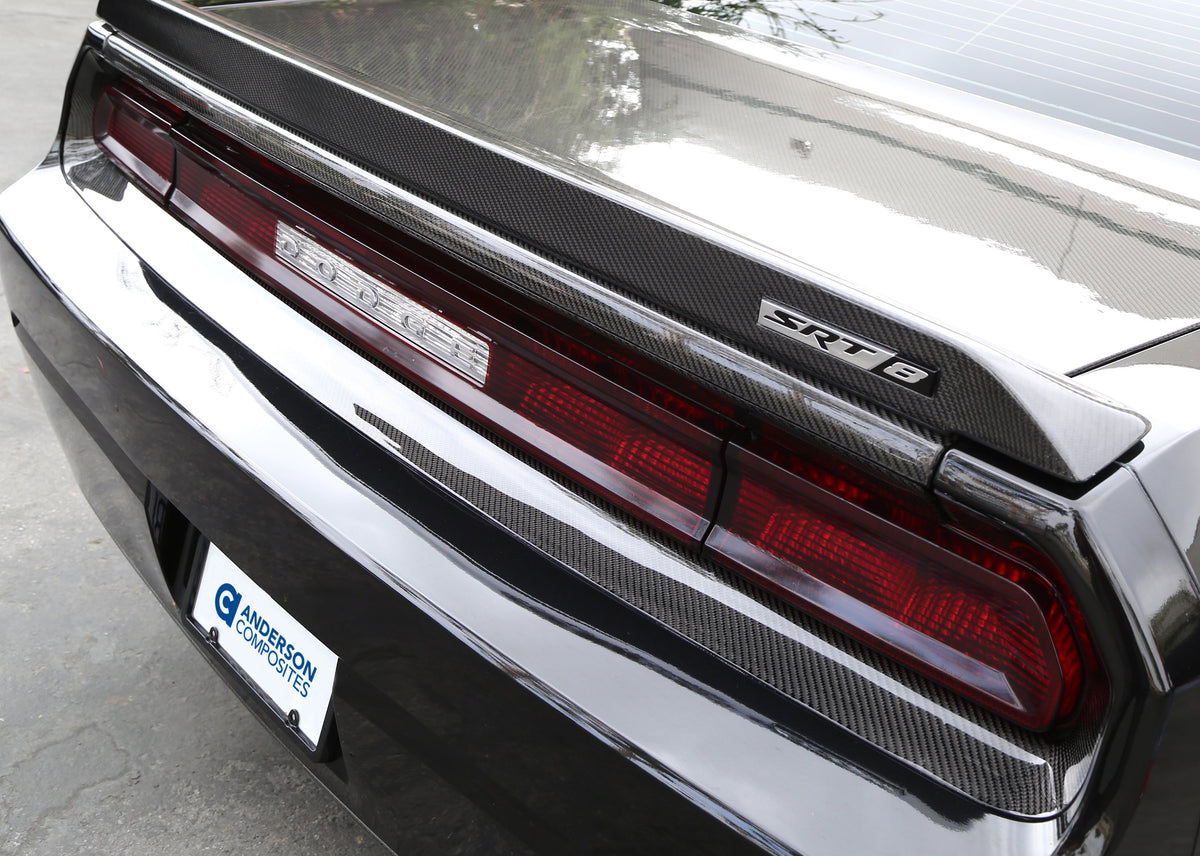 Carbon fiber upper tail light surround for 2008-2014 Dodge Challenger