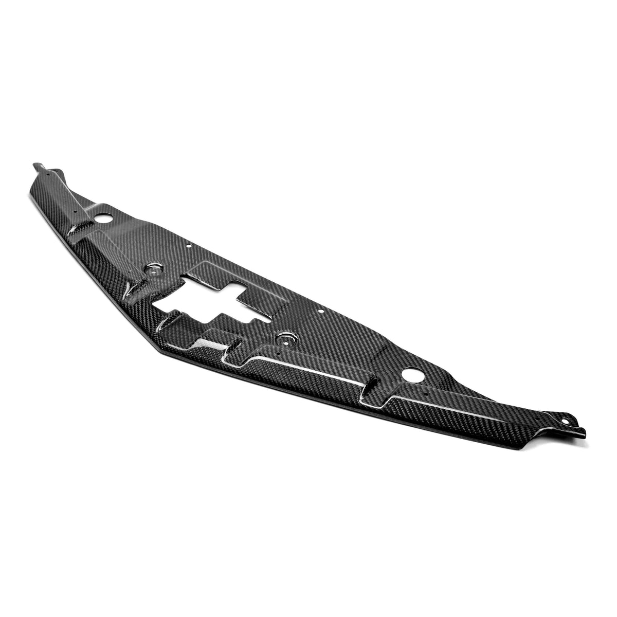 Carbon fiber radiator cover for 2012-2015 Chevrolet Camaro ZL1, Z28, SS. - Fits 2010-2013 SS, RS, LT (slight variance in shape)