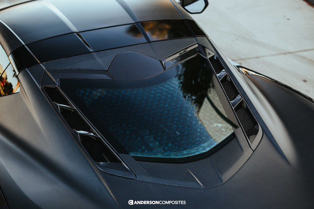Carbon fiber decklid housing panel for 2020-2025 Chevrolet C8 (coupe)