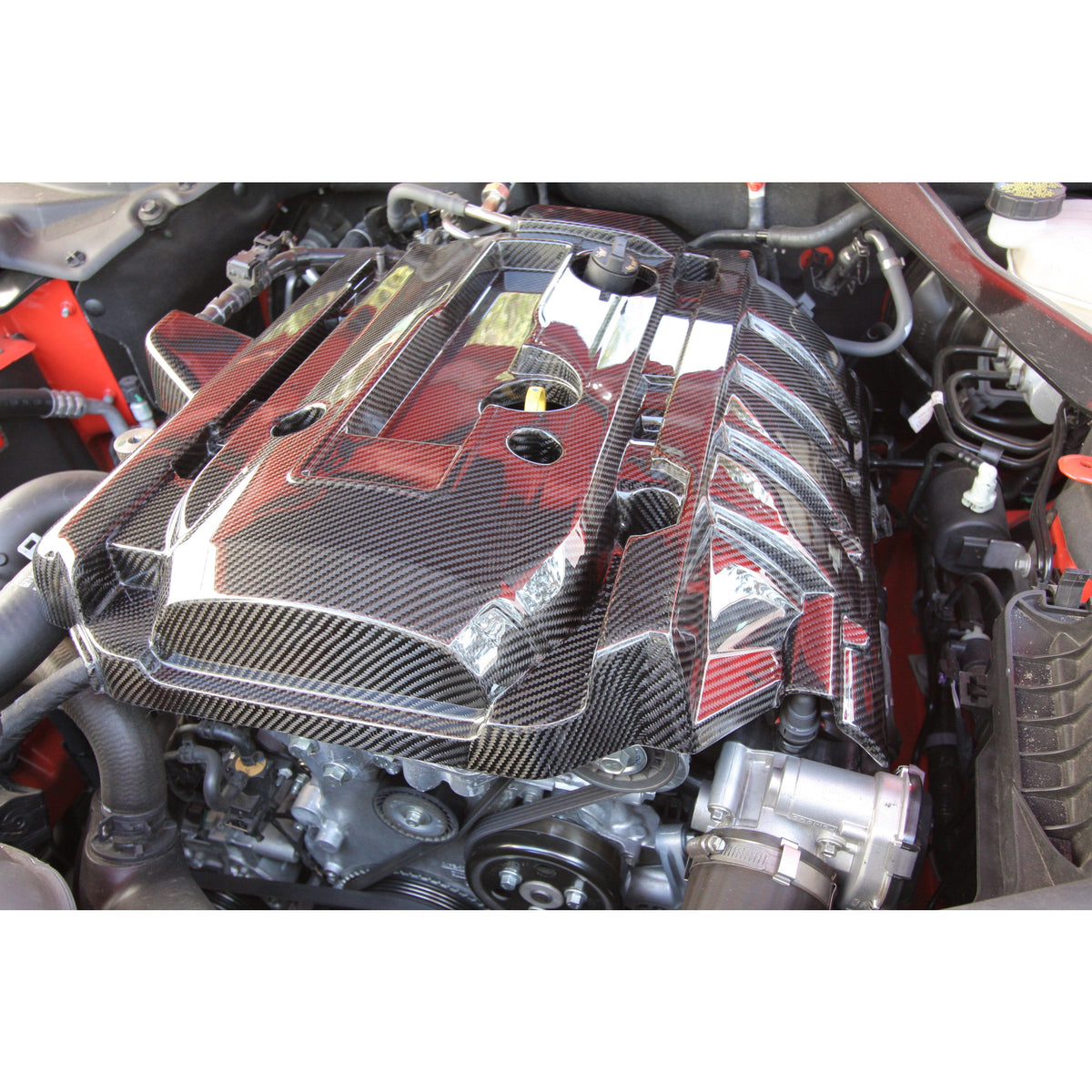 Carbon fiber engine cover for 2015-2023 Ford Mustang EcoBoost