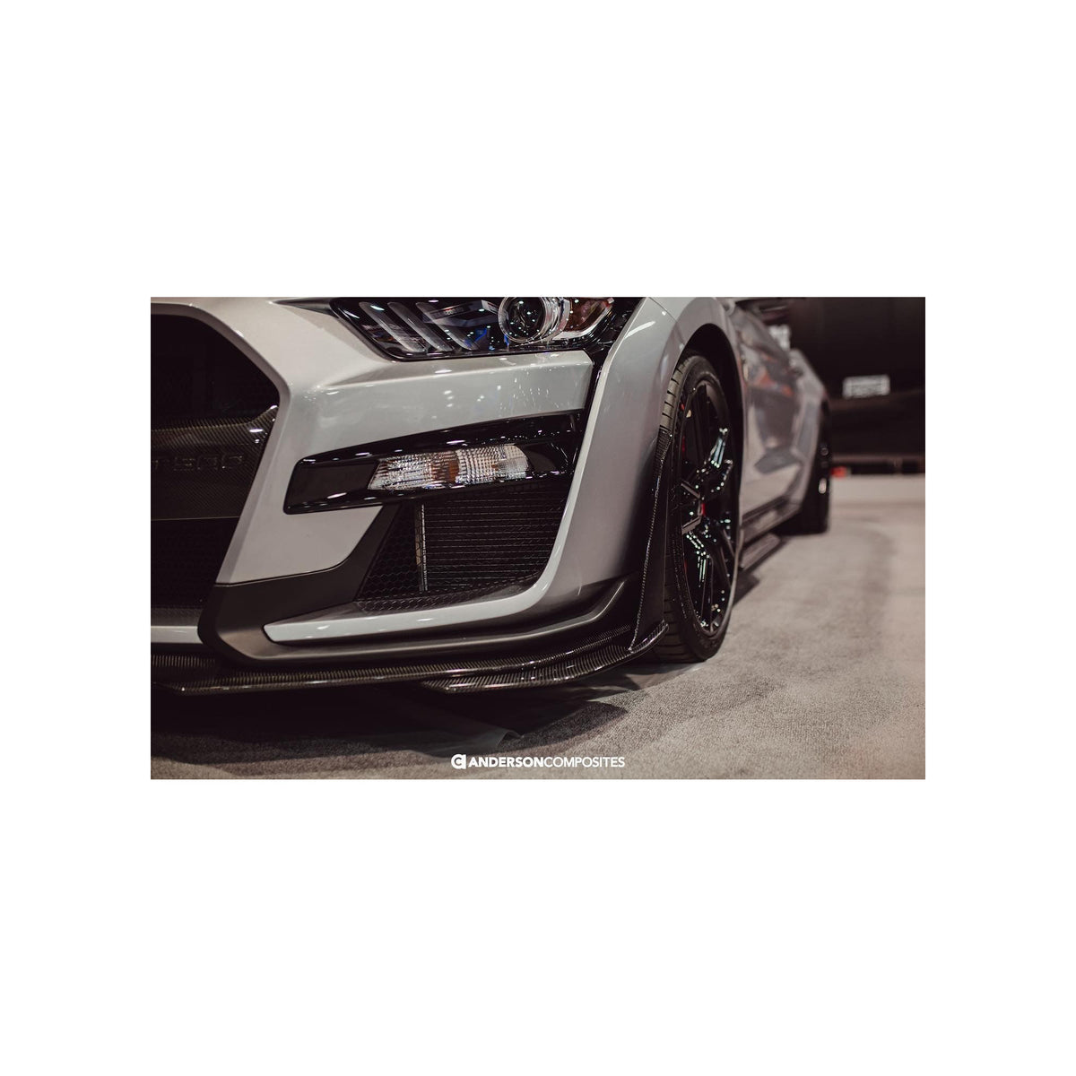 Carbon fiber front splitter wickers for 2020-2022 Ford Mustang Shelby GT500