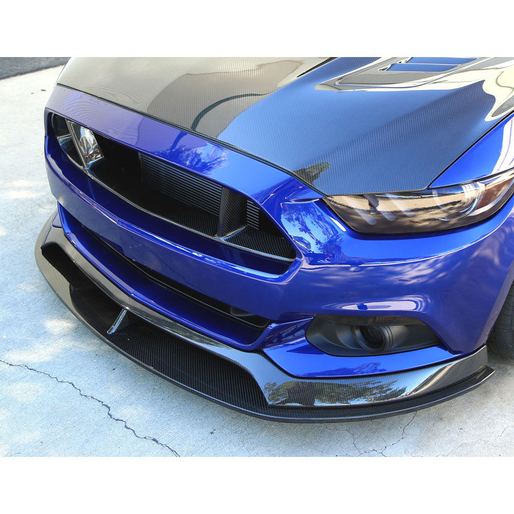 Type-AR carbon fiber front chin splitter for 2015-2017 Ford Mustang