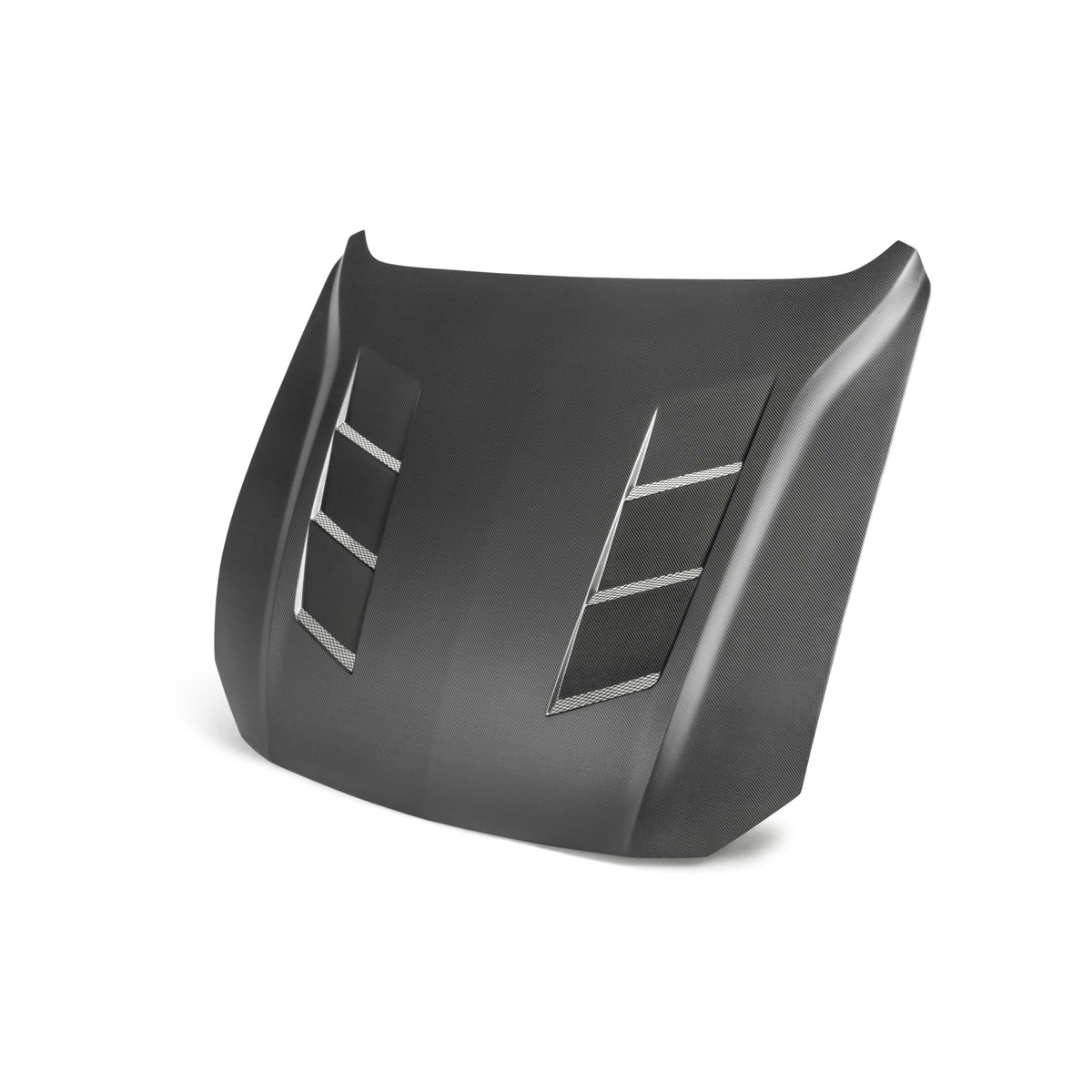 Type-SA heat extractor double sided carbon fiber hood for 2018-2023 Ford Mustang Matte Finish