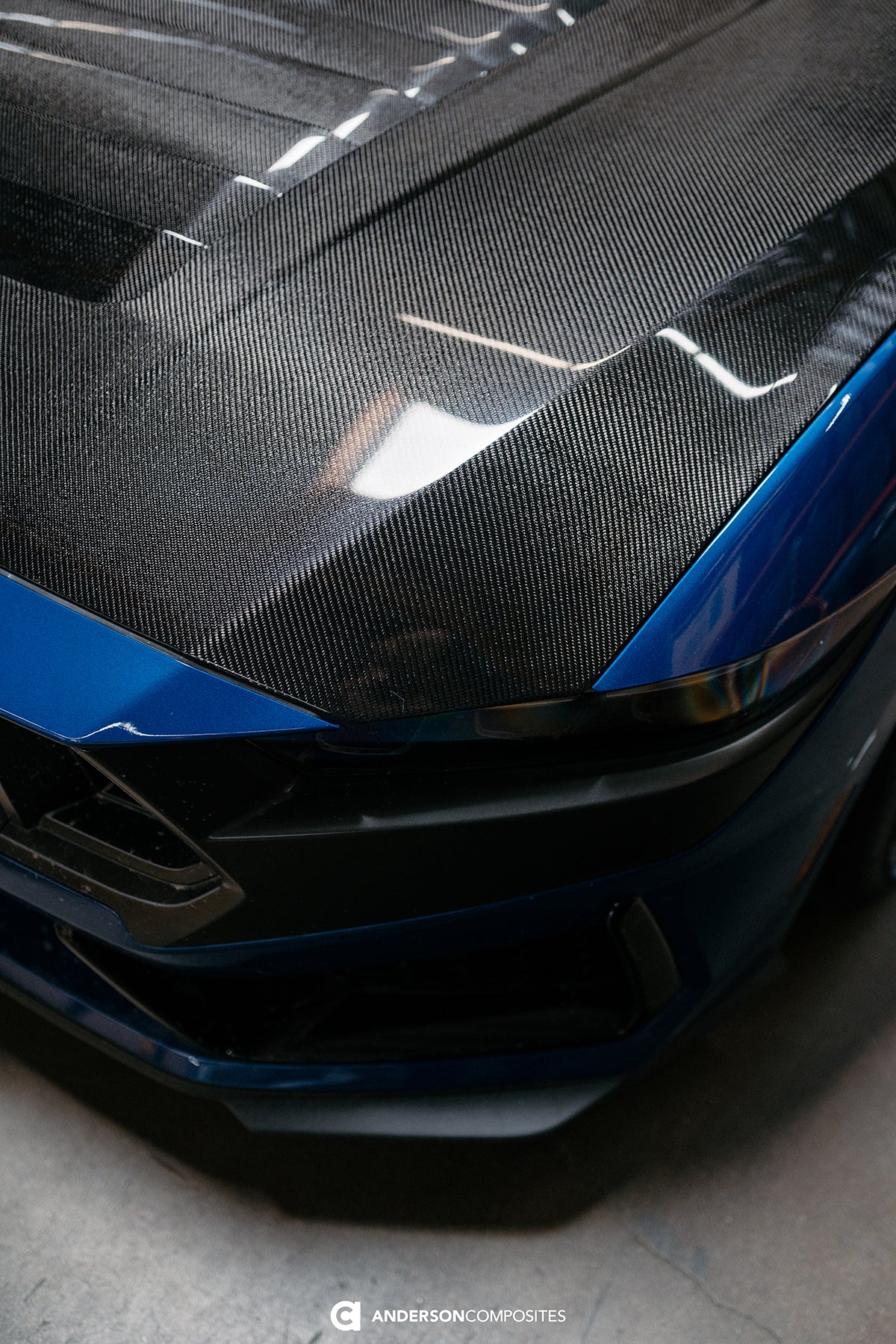 Type-GT5 double sided carbon fiber hood for 2024-2026 Ford Mustang