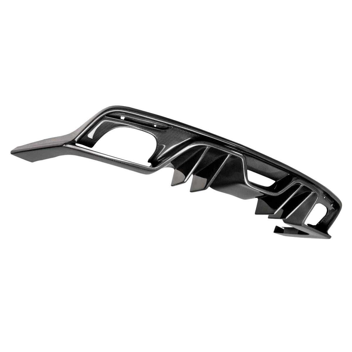 Type-ARQ carbon fiber rear valance for 2015-2017 Ford Mustang with quad-tip exhaust