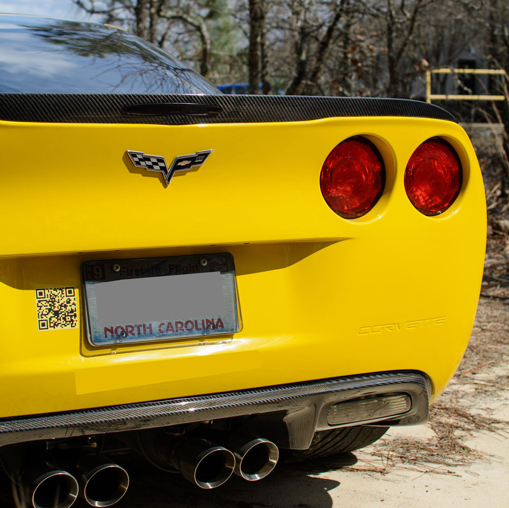 Type-LW wide width racing style carbon fiber rear spoiler for 2005 - 2009 Chevrolet Corvette C6