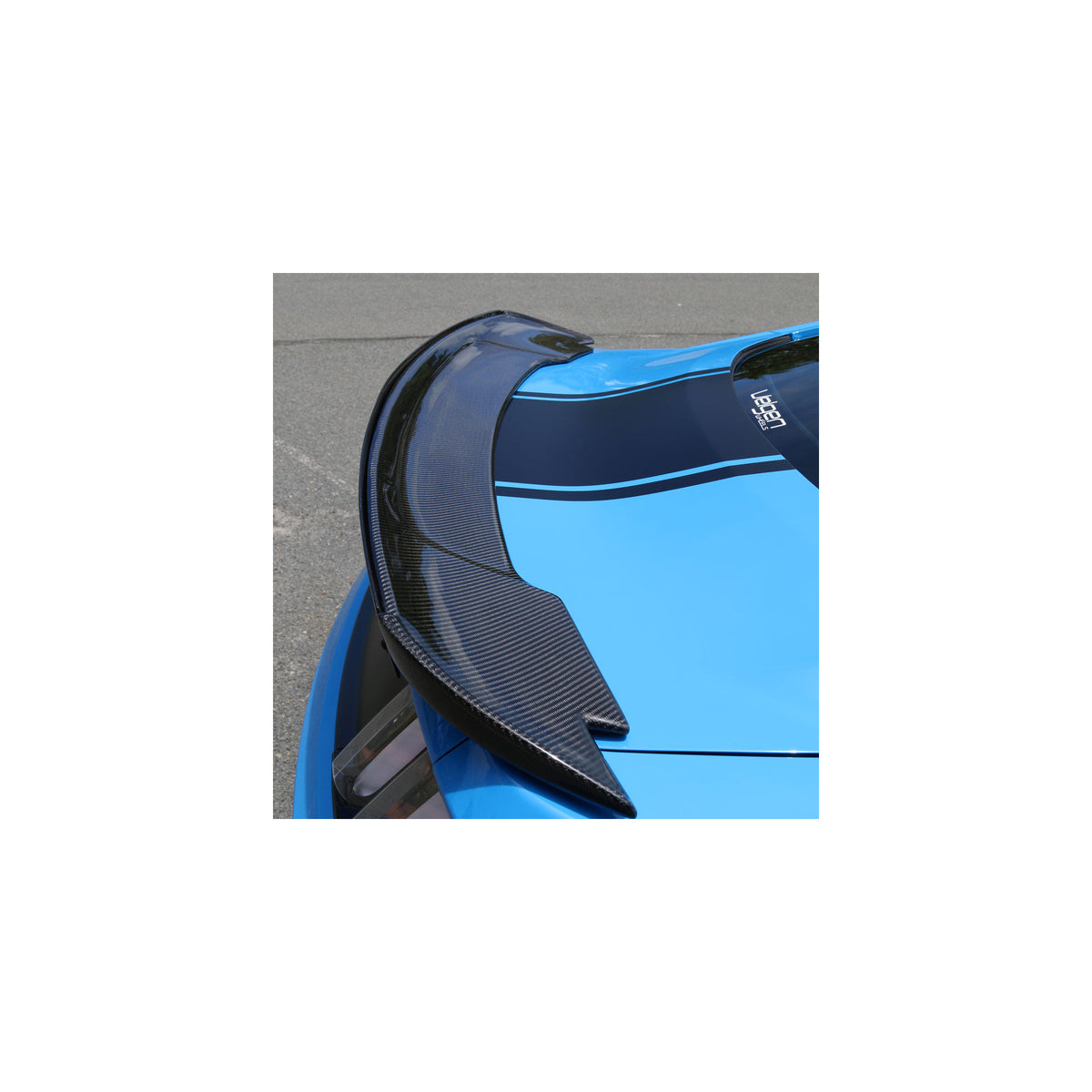 Type-ST carbon fiber Track Pack style rear spoiler with adjustable wicker bill for 2015-2023 Ford Mustang