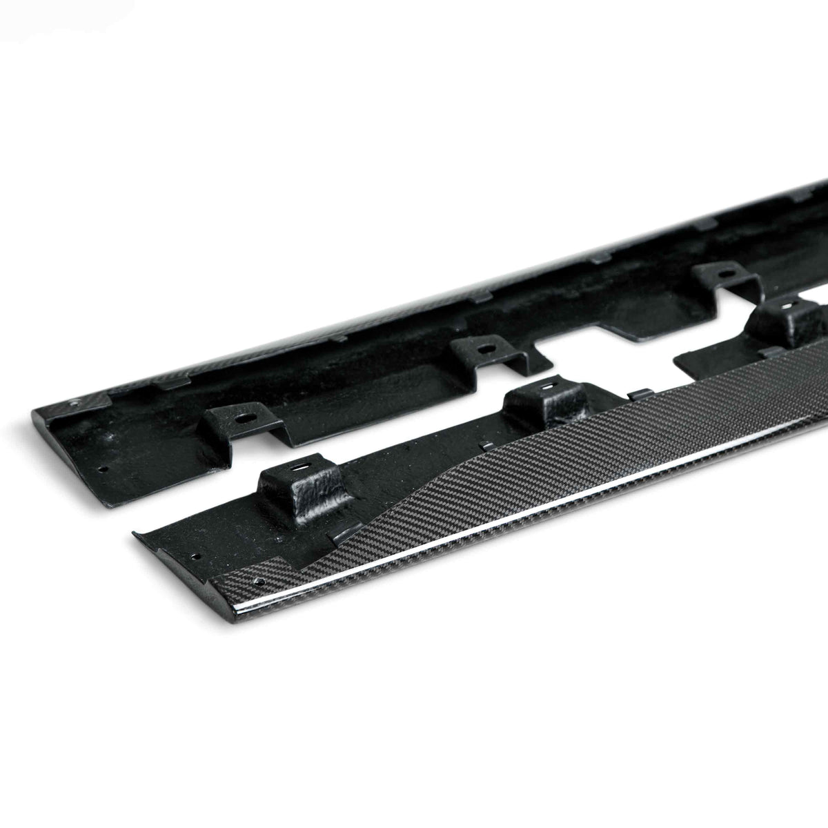 Type-OE carbon fiber side rocker splitters for 2015-2023 Ford Mustang