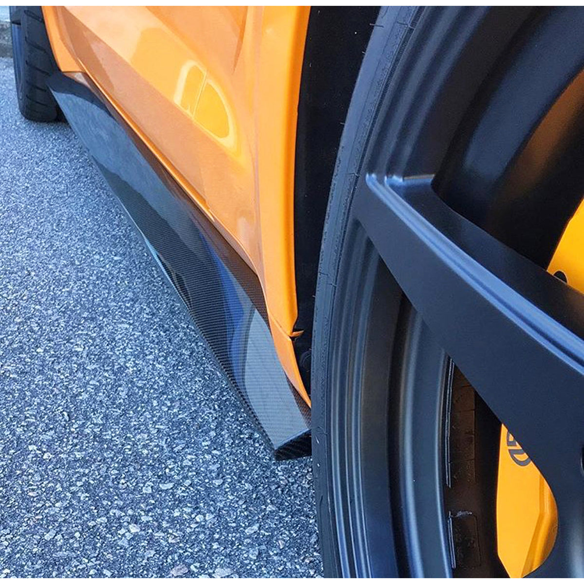 Type-AR carbon fiber side rocker panel splitter for 2015-2023 Ford Mustang