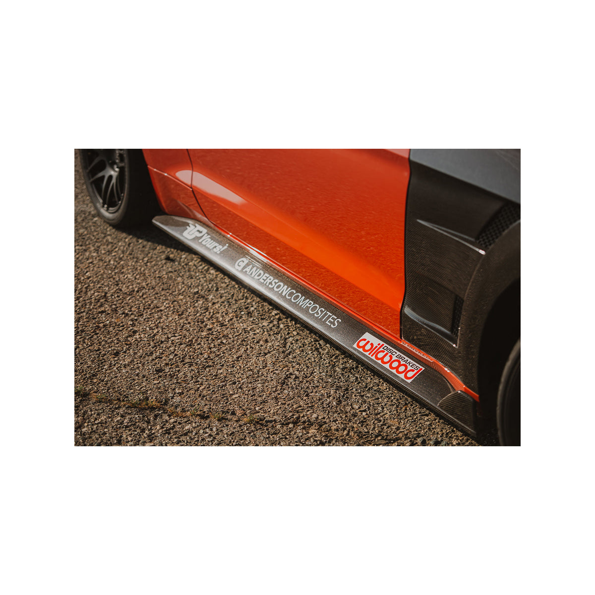 Type-GR (GT350 Style) carbon fiber side rocker panel splitter for 2015-2023 Ford Mustang