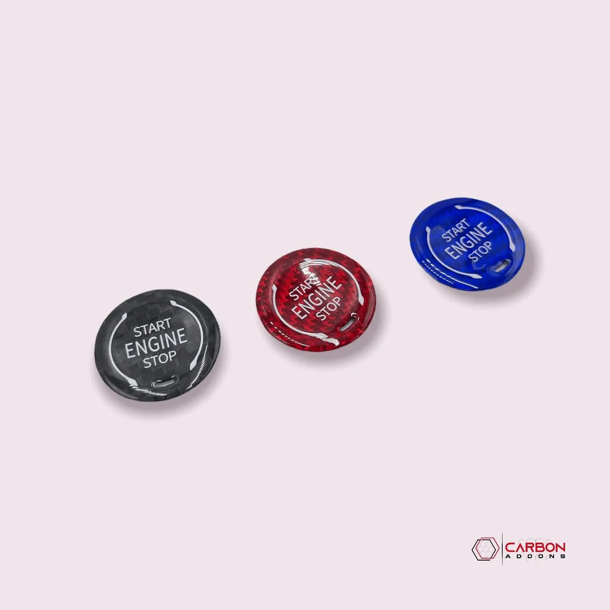 C8 Corvette Real Carbon Fiber Engine Start/Stop Button Cover | Black, Red & Blue (2020–2027)