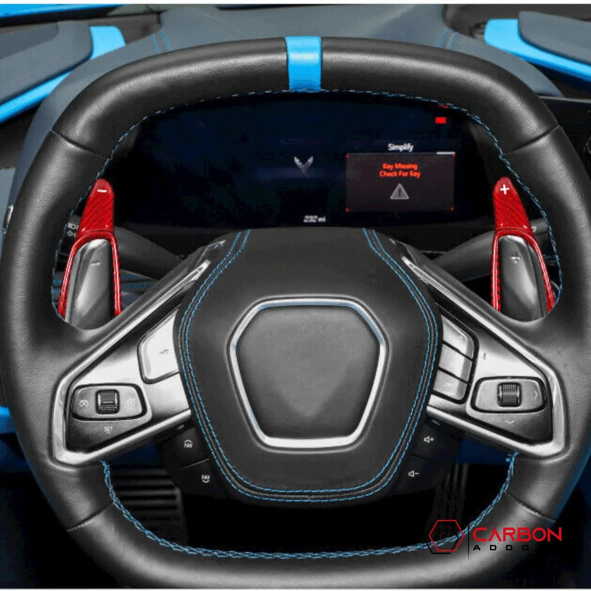 C8 Corvette Real Carbon Fiber Paddle Shifter Extensions | Steering Wheel Upgrade (2020–2027)