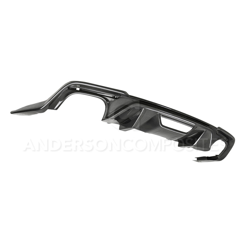 Anderson Composites 2018 Ford Mustang GT Type-OE Carbon Fiber Quad Tip Rear Diffuser