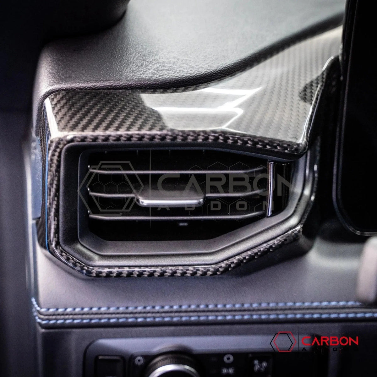 Real Carbon Fiber Driver Side Dashboard AC vent Trim Cover for 2024+ Ford Mustang