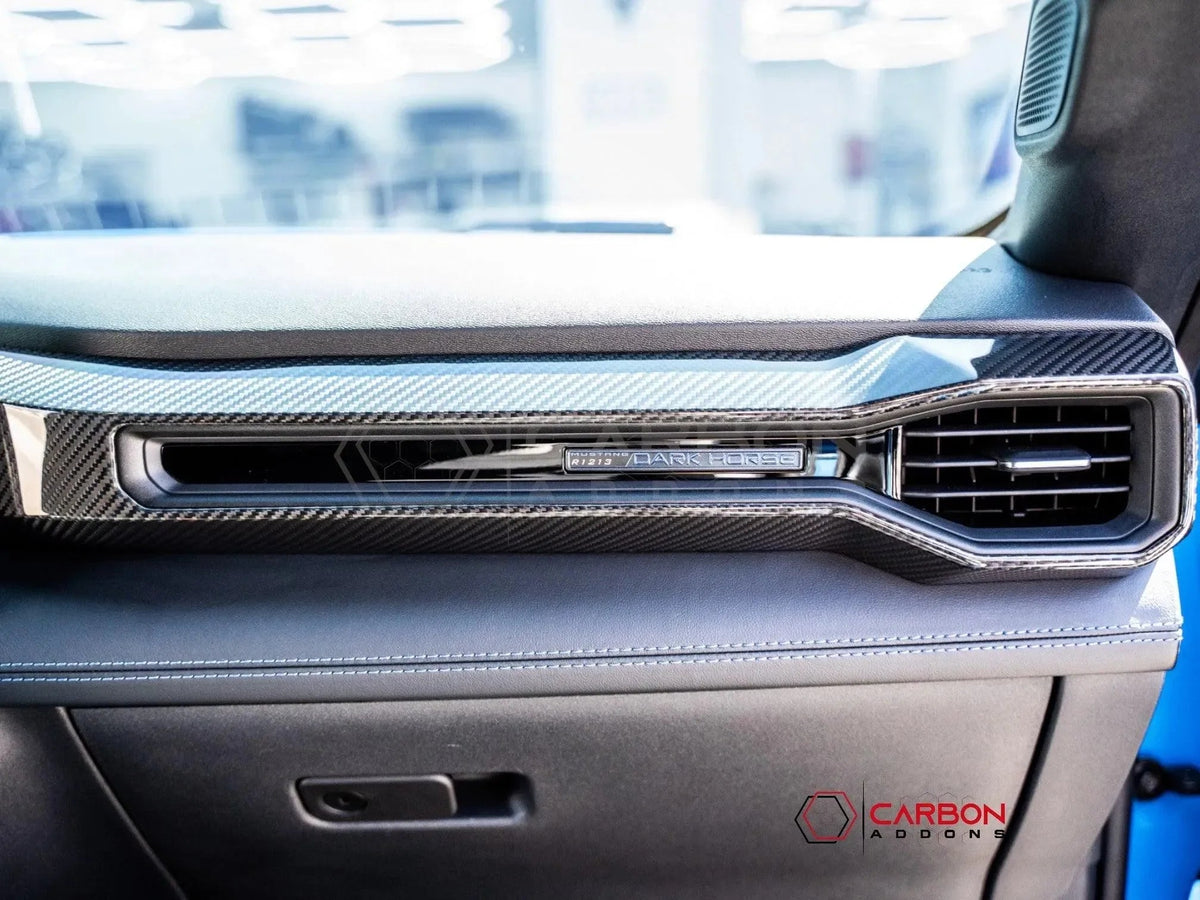 Real Carbon Fiber Passenger Side Dashboard AC vent Trim Cover for 2024+ Ford Mustang