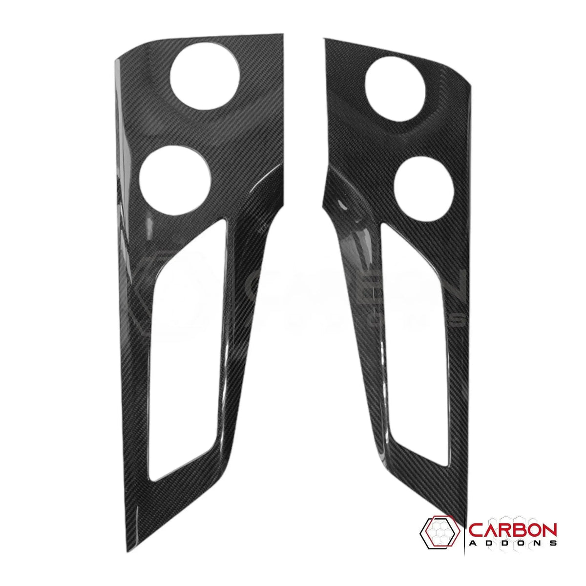 Real Carbon Fiber Door Handle & Speaker Panel Trim Covers for 2024+ Ford Mustang
