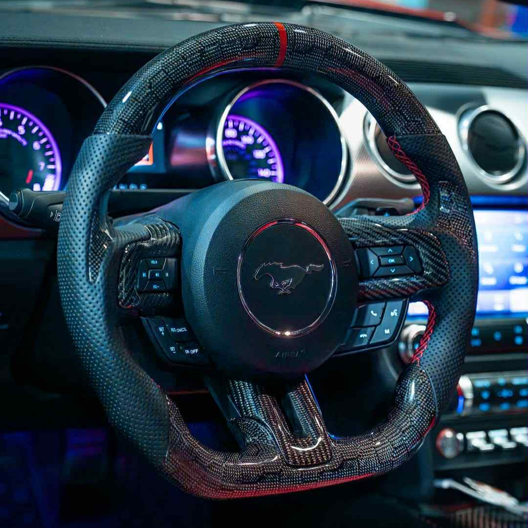 2015-23 Ford Mustang Carbon Fiber Steering Wheel (Custom Order)