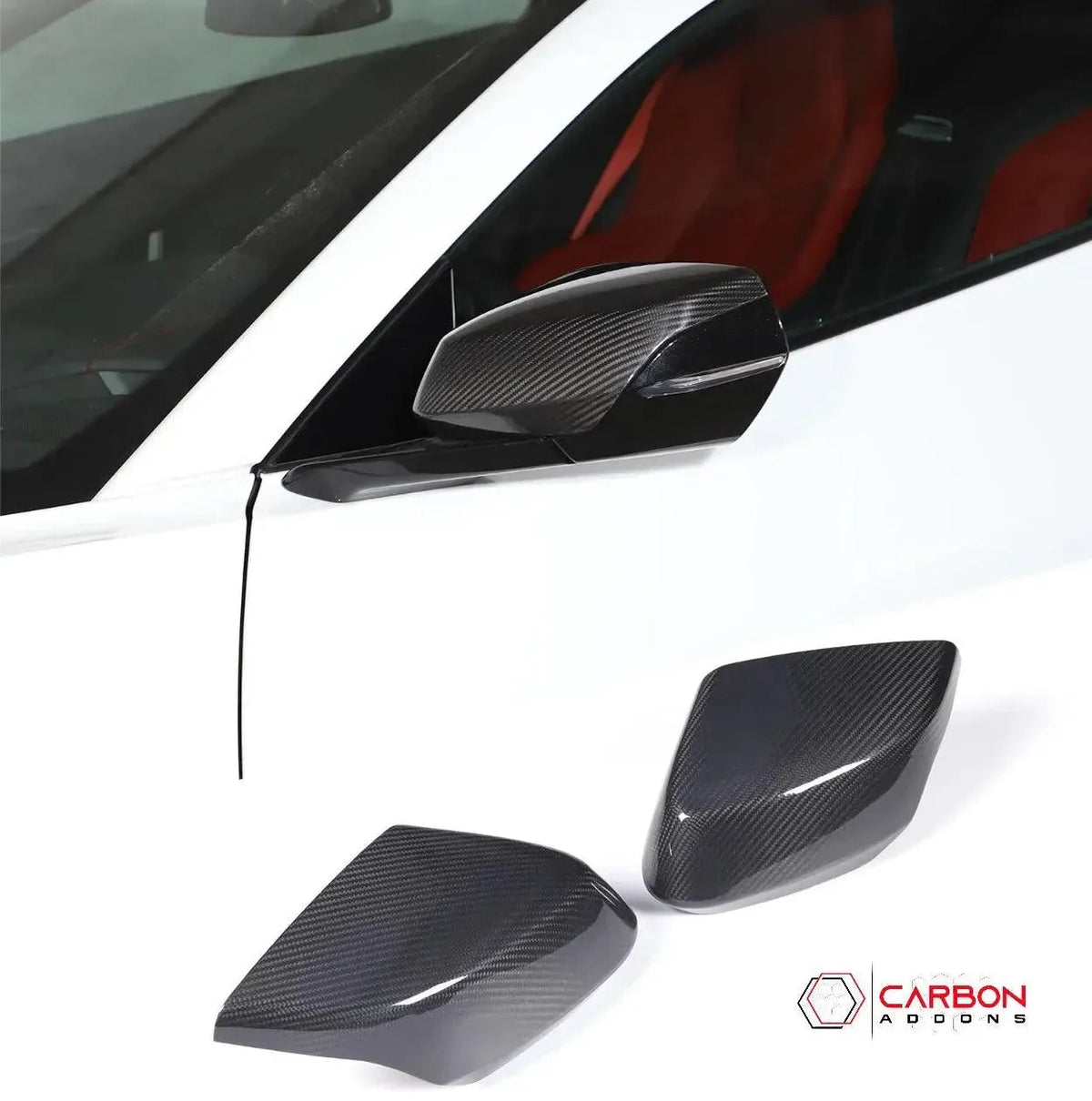 C8 Corvette Real Carbon Fiber Exterior Mirror Covers | Exterior Upgrade (2020–2027)
