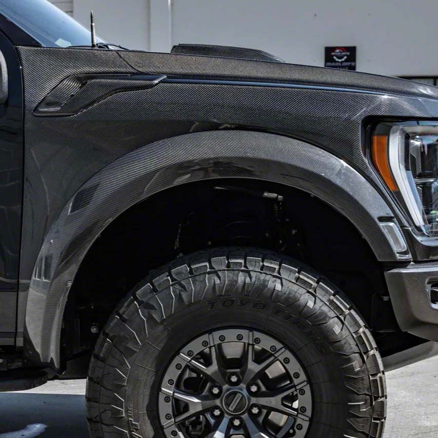 Front Fenders; Carbon Fiber (21-26 F-150 Raptor)