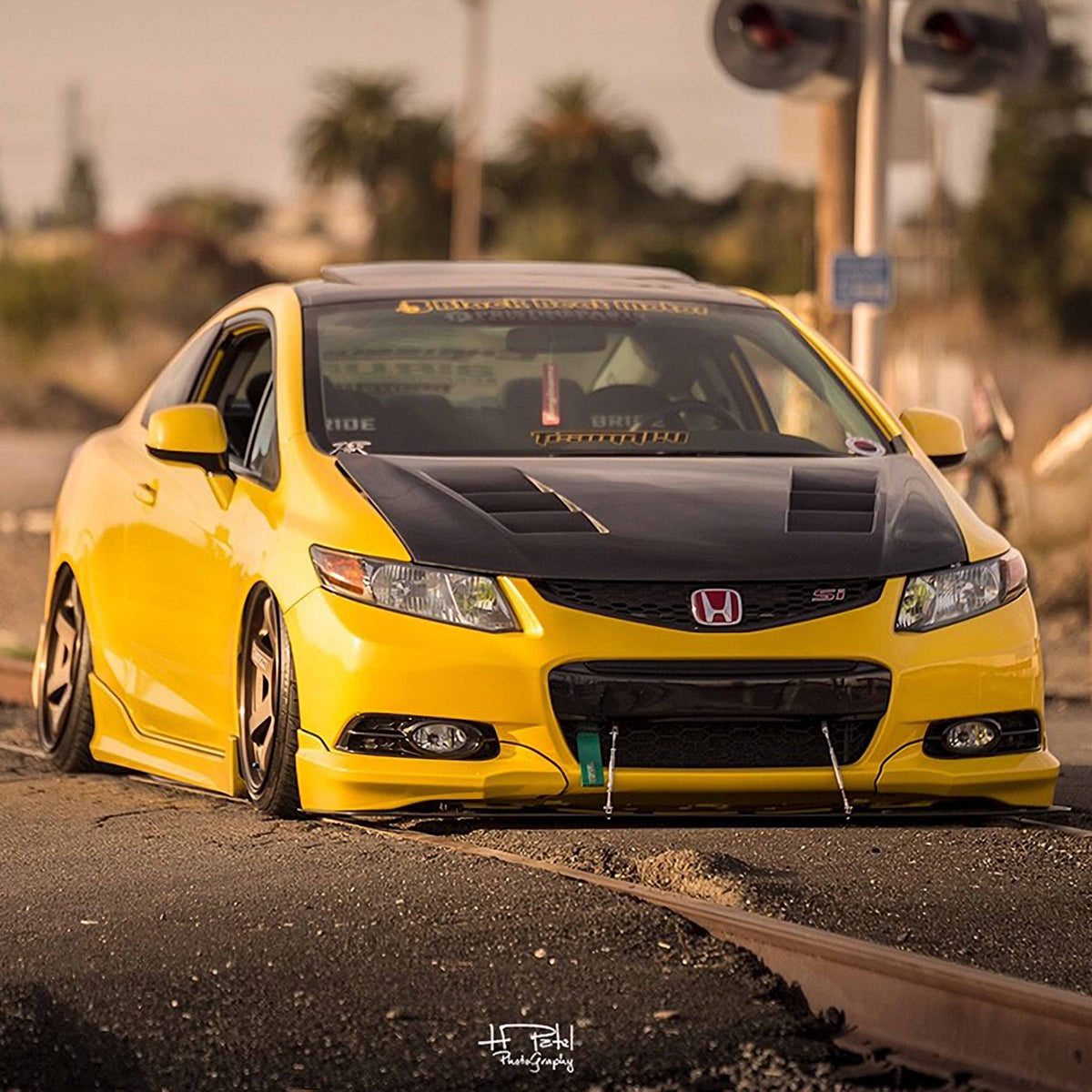 TS-Style Carbon Fiber hood for 2012-2013 Honda Civic Coupe and 2012 Honda Civic Sedan