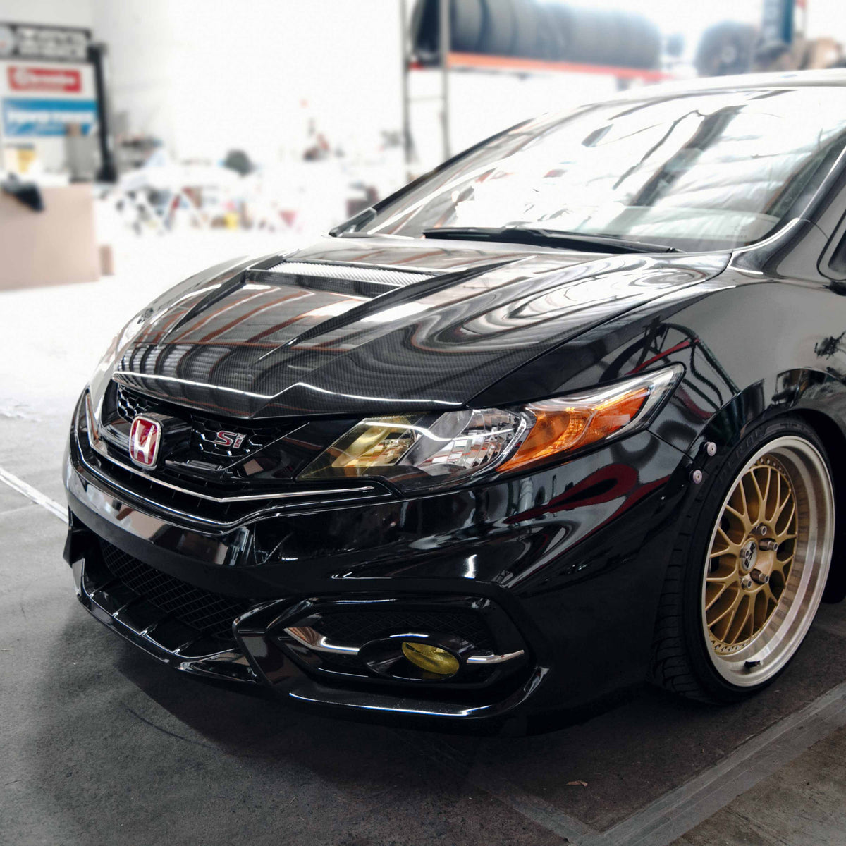 VSII-Style Carbon Fiber hood for 2014-2015 Honda Civic Coupe