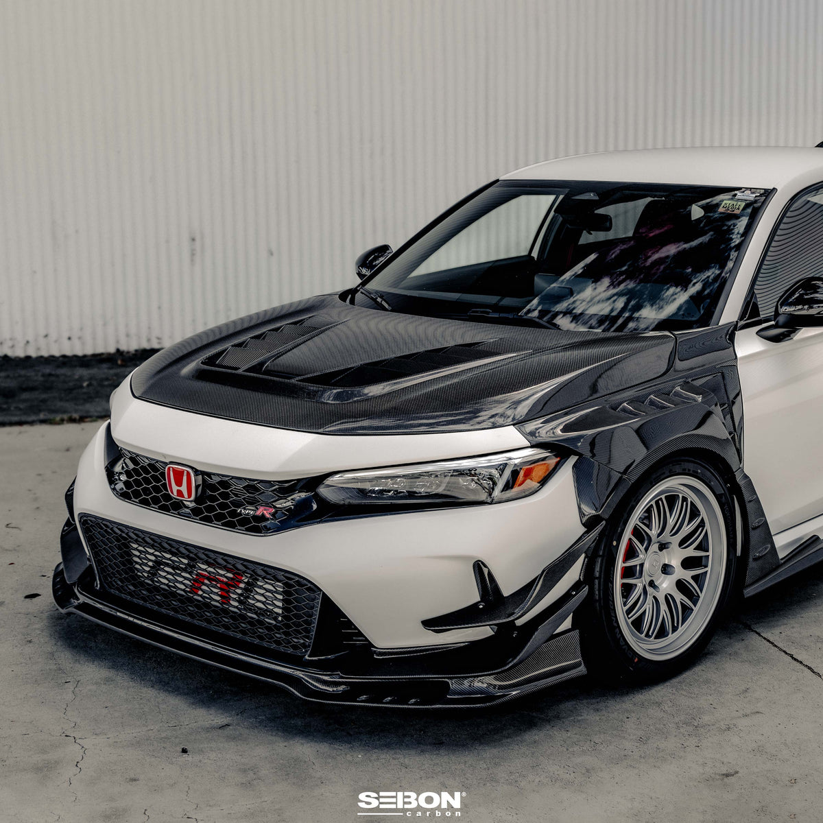 TV-Style Double Sided Carbon Fiber Hood For 2023-2026 Honda Civic Type R