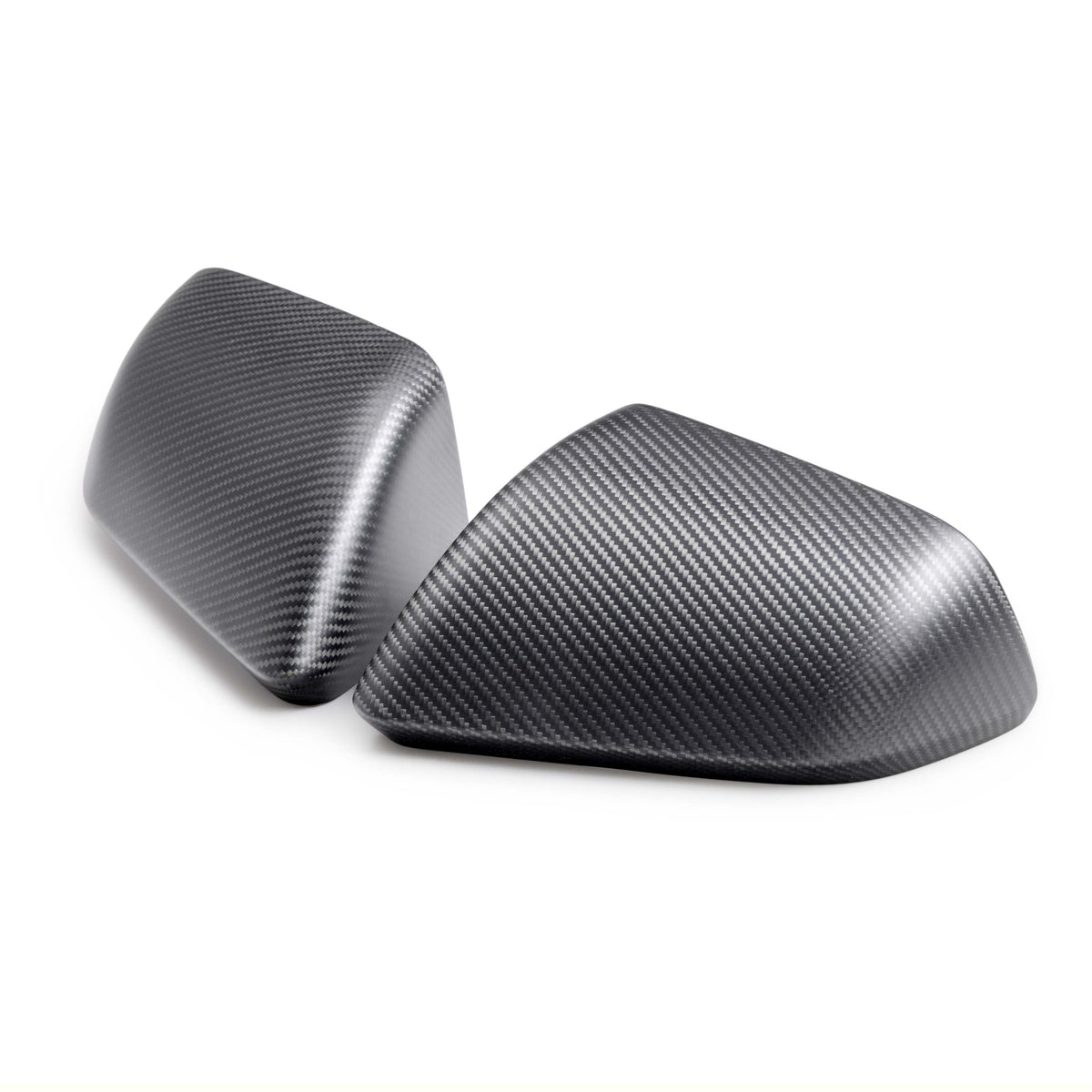 2015 - 2024 Mustang Carbon Fiber Side Mirror Cover Set Without Turn Signals (Matte Finish)