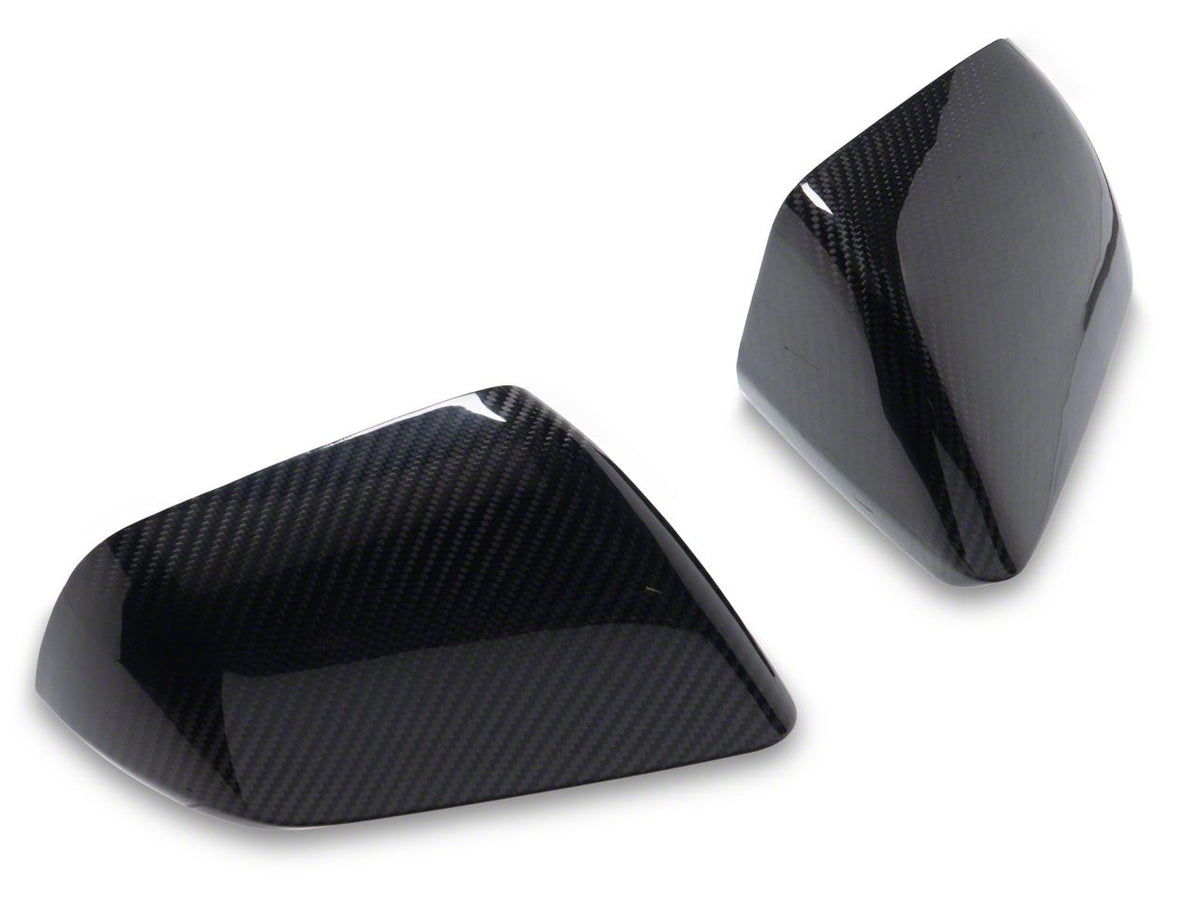 MMD Mirror Covers; Carbon Fiber (15-26 Mustang)