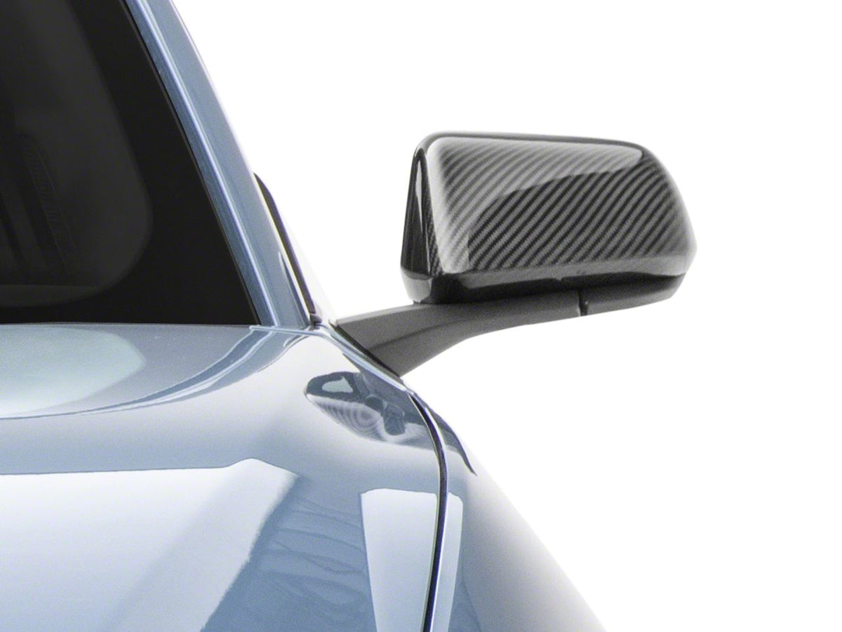 MMD Mirror Covers; Carbon Fiber (15-26 Mustang)