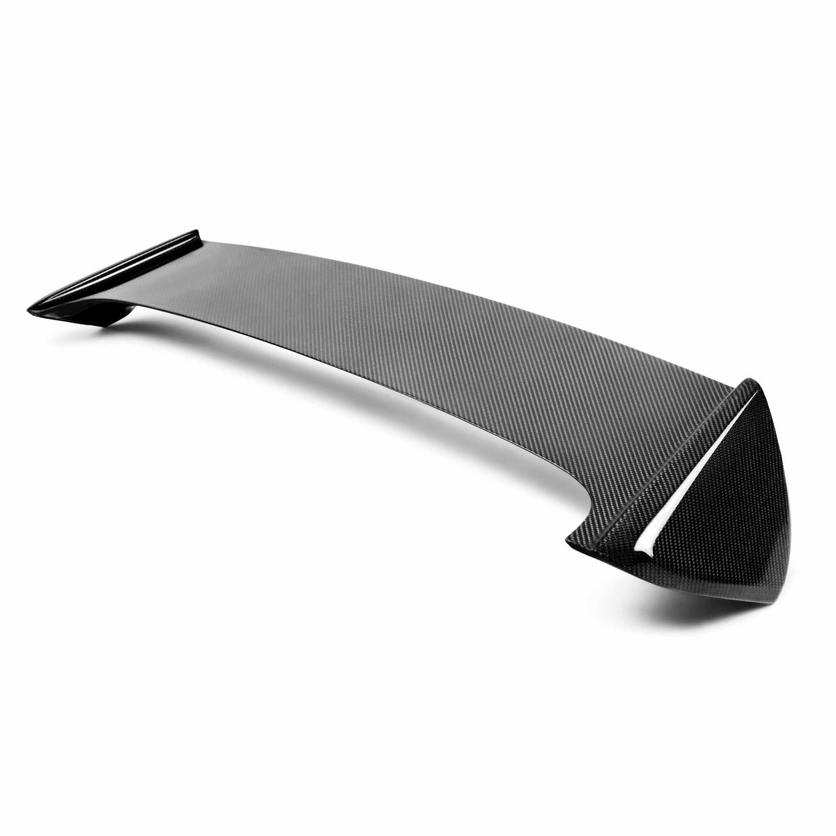 STI-Style Carbon Fiber rear spoiler for 2008-2014 Subaru WRX / STi Hatchback, with cut-out for factory brake light.