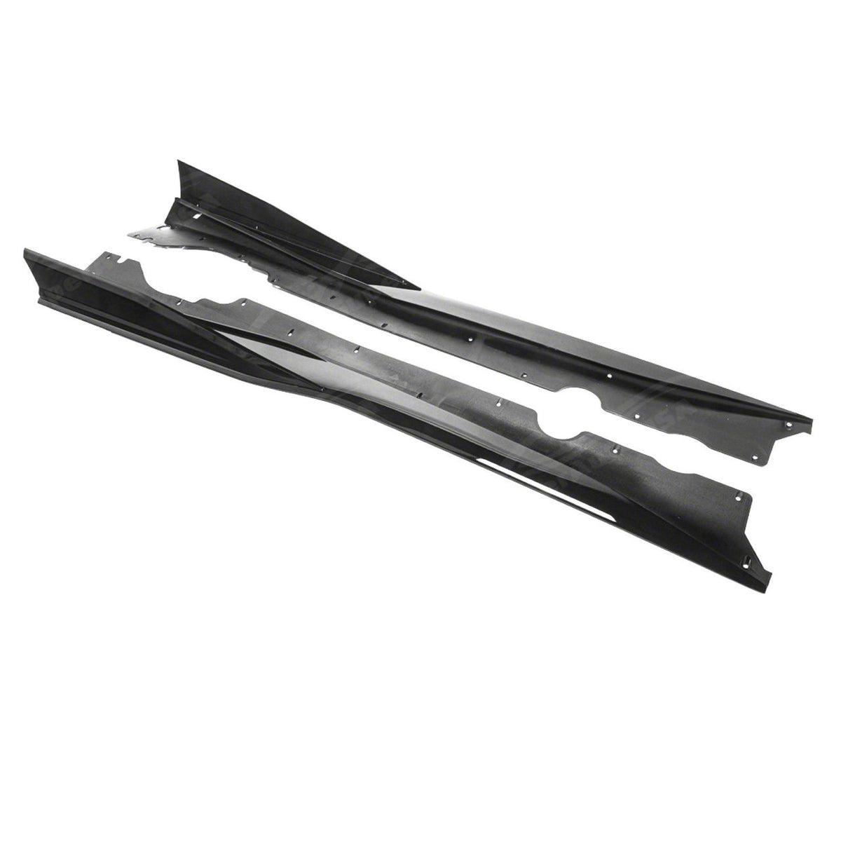 SuperAutoUSA 5VM Side Skirts; Gloss Black (20-26 Corvette C8)