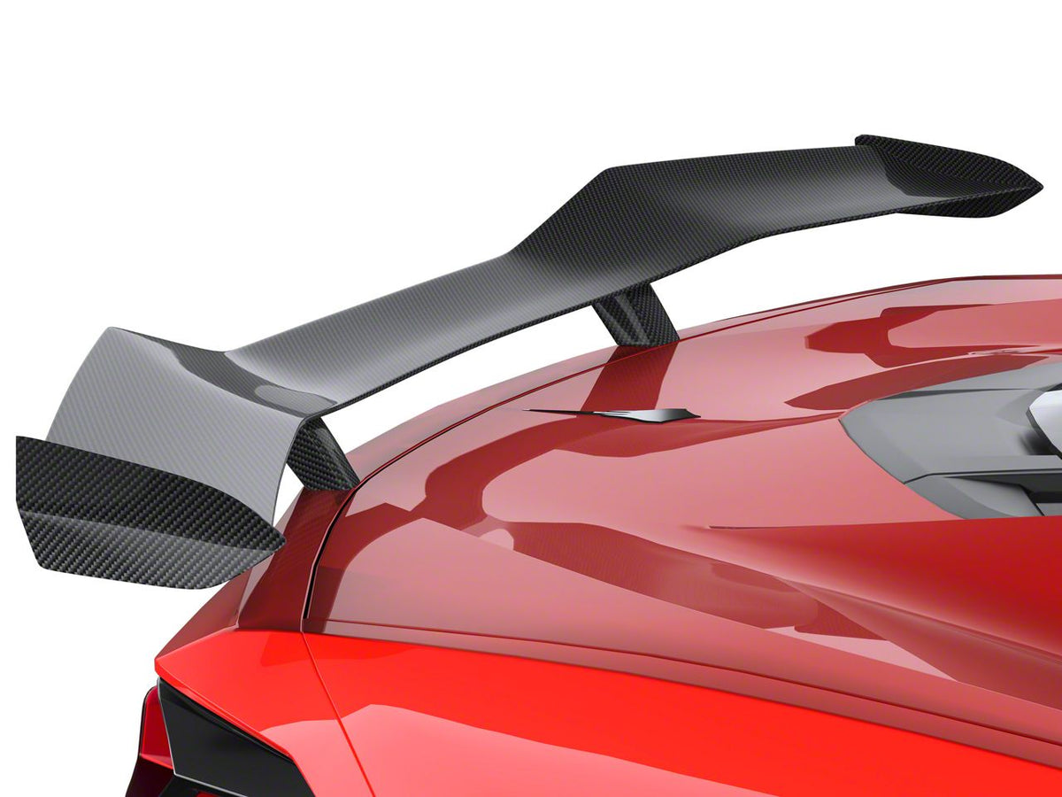 SuperAutoUSA Rear Wing Spoiler; Carbon Fiber (20-26 Corvette C8)