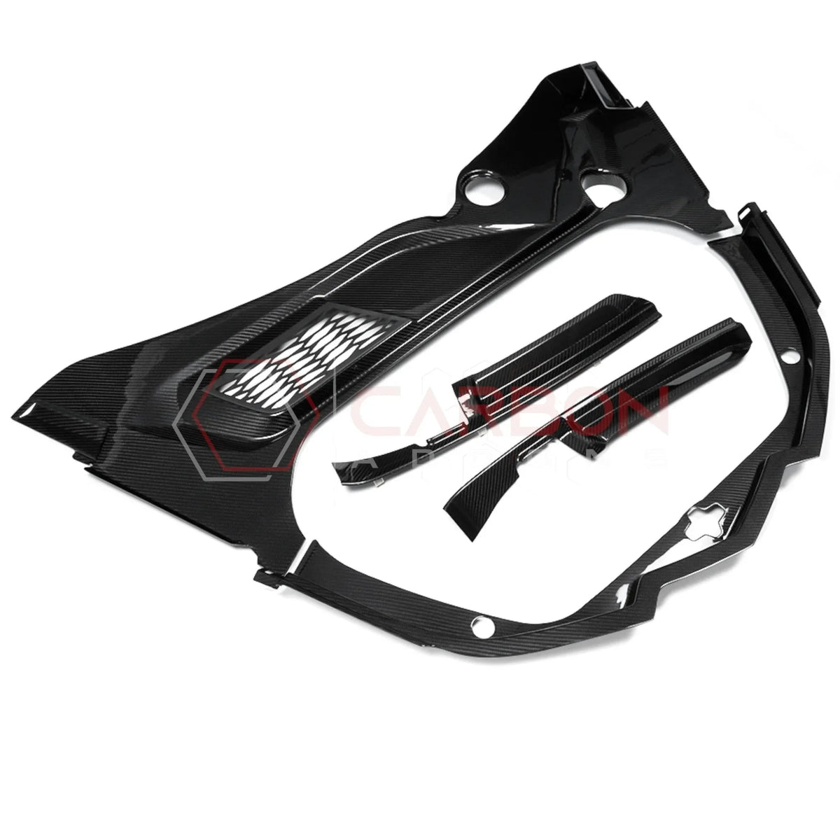 C8 Corvette Real Carbon Fiber Front Trunk (Frunk) Replacement Trim Panels | Stingray, Z06 & E-Ray (2020–2027 Coupe)