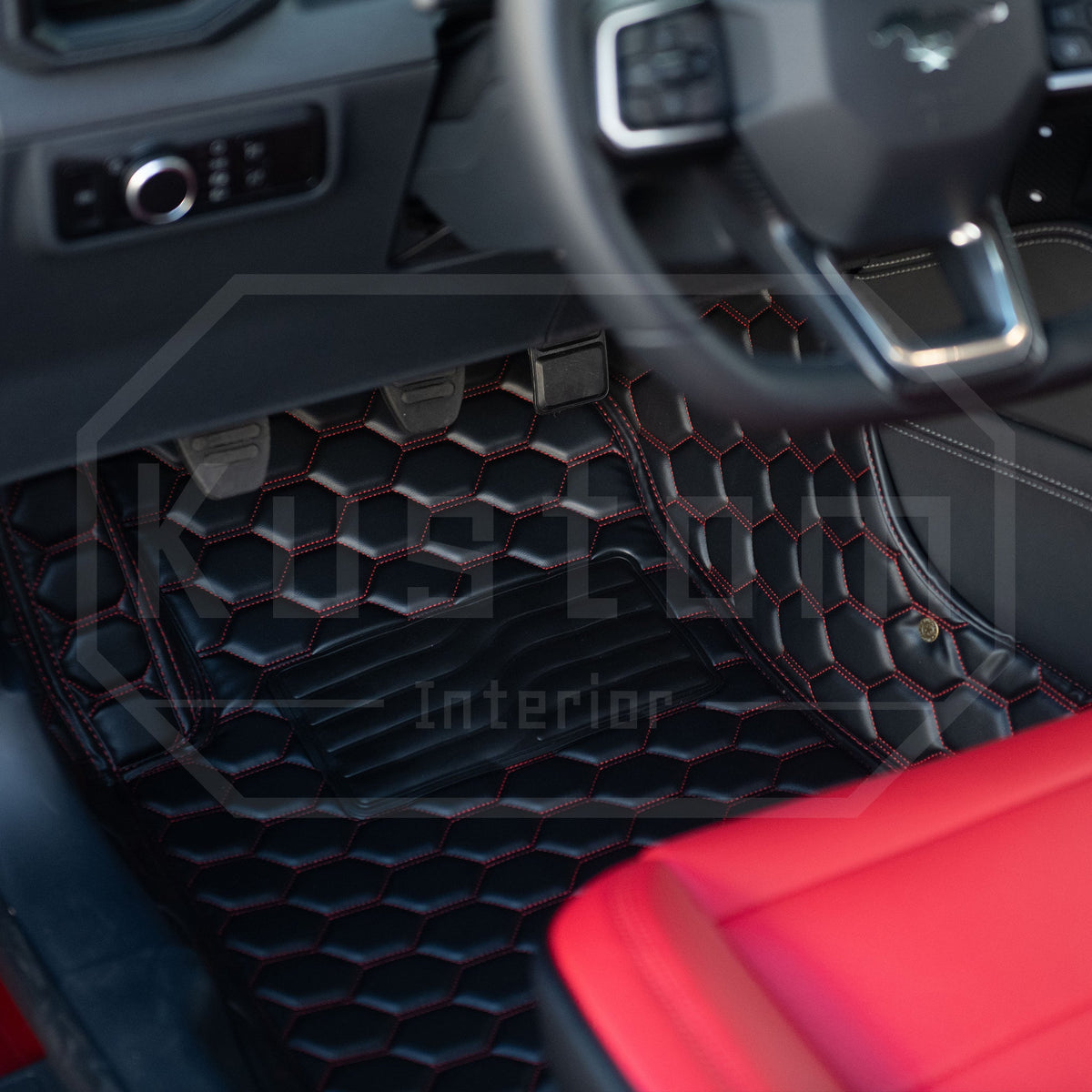 2024+ Ford Mustang S650 Honeycomb Leather Floor Mat