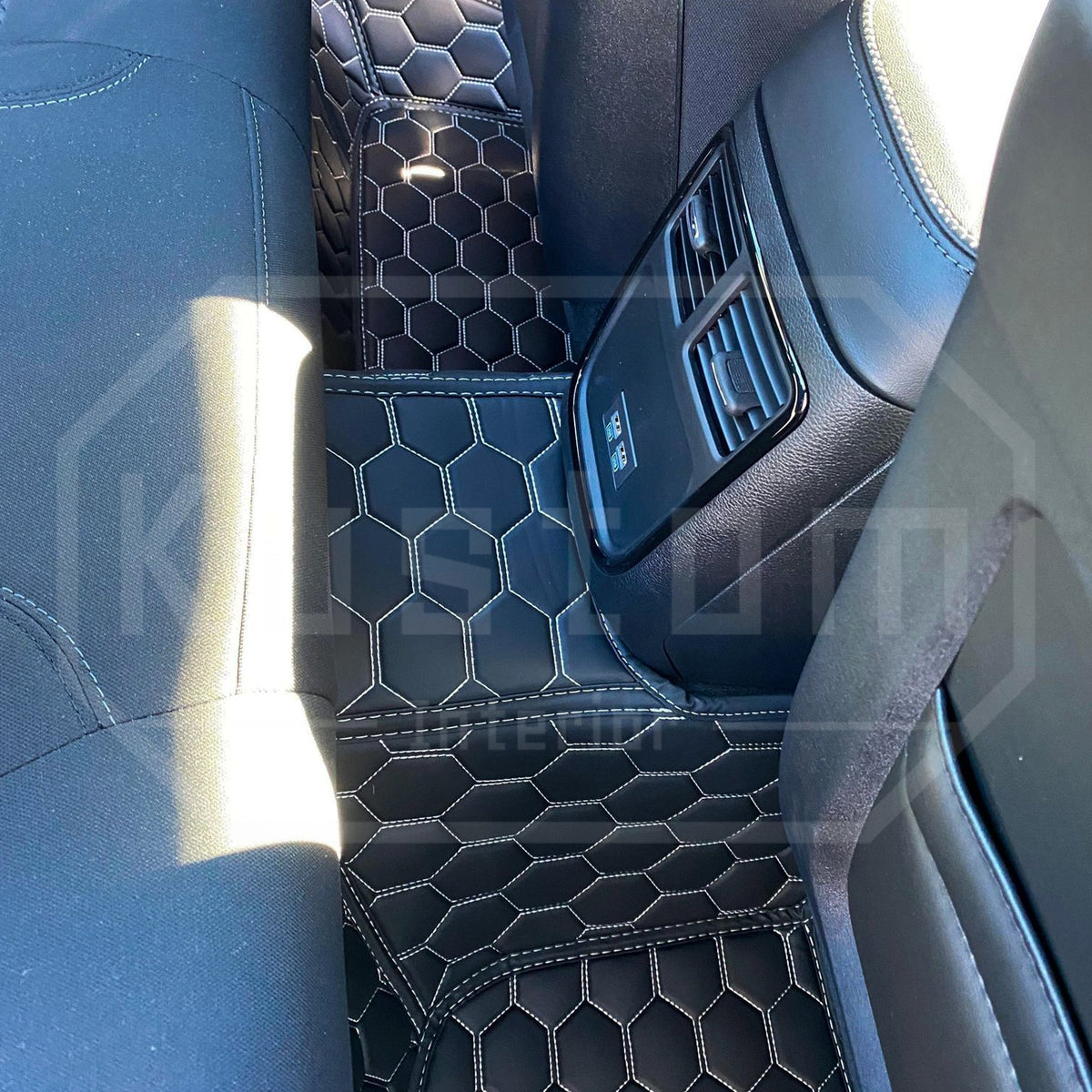 2015-23 Dodge Charger Honeycomb Leather Floor Mat