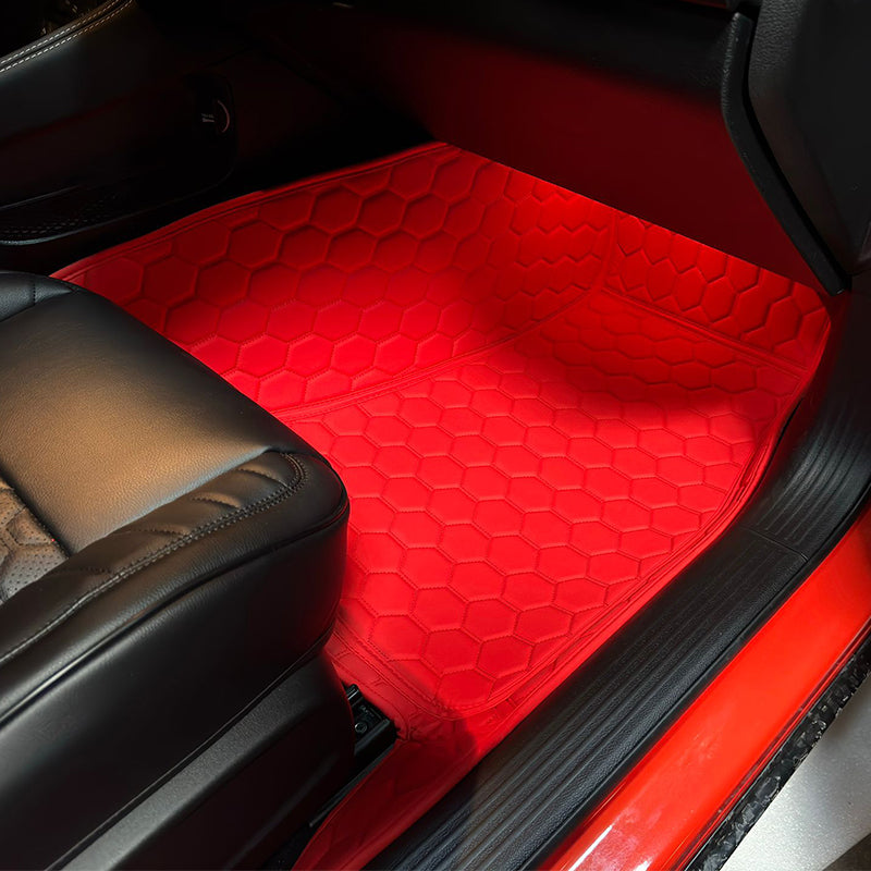 2015-23 Dodge Charger Honeycomb Leather Floor Mat